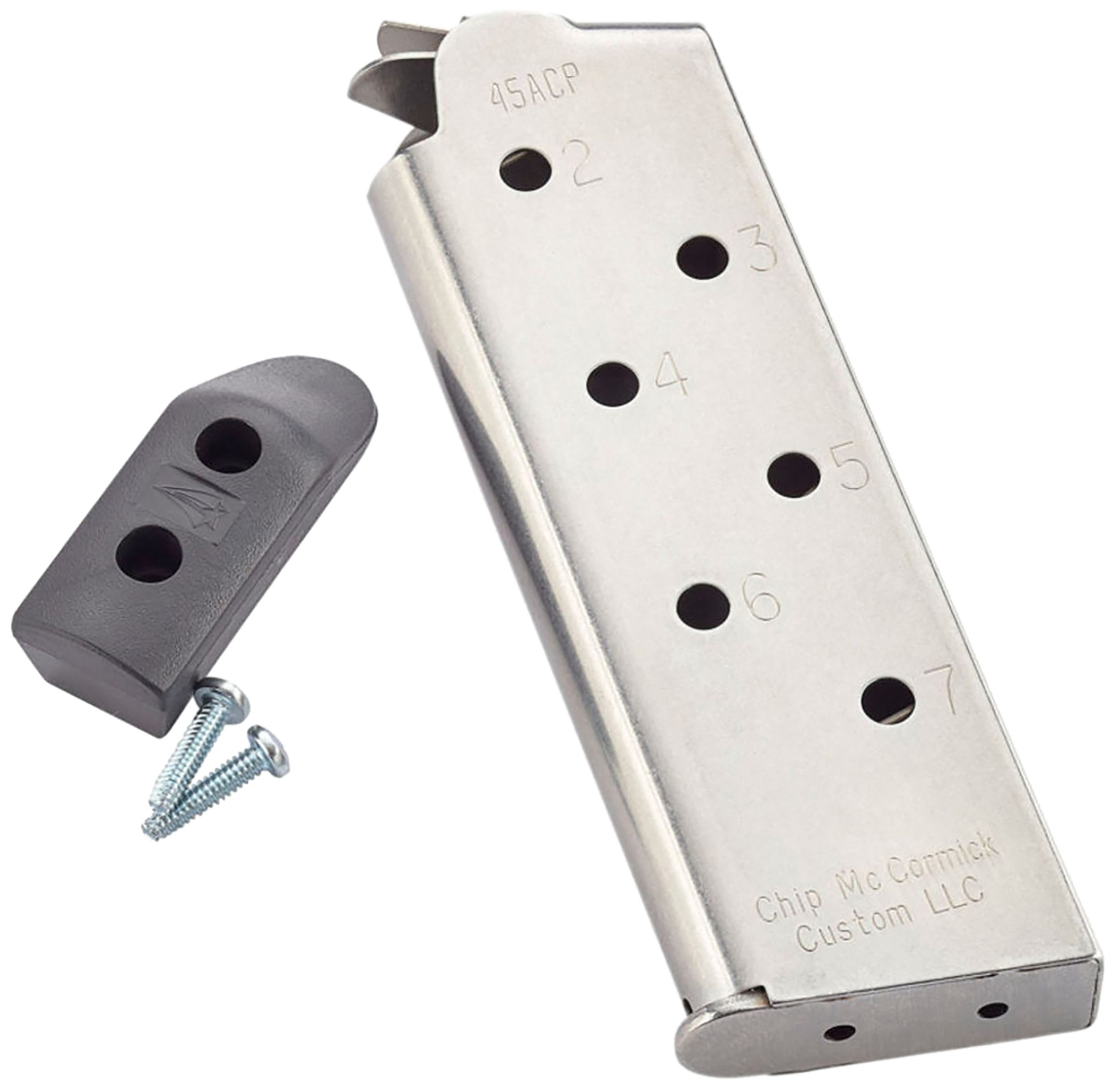 Chip McCormick Custom Match Grade 7rd 45 ACP 1911 Officer Stainless Black