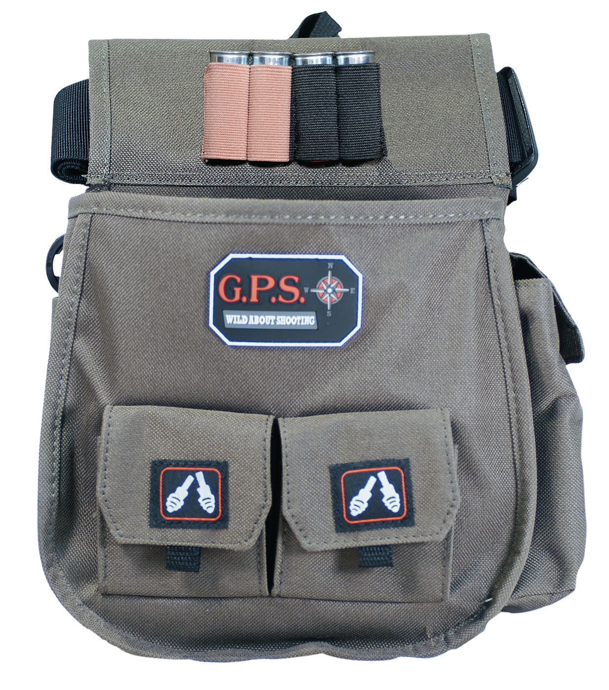 GPS Bags Double Shotshell Pouch Olive Waist Mount for Belts