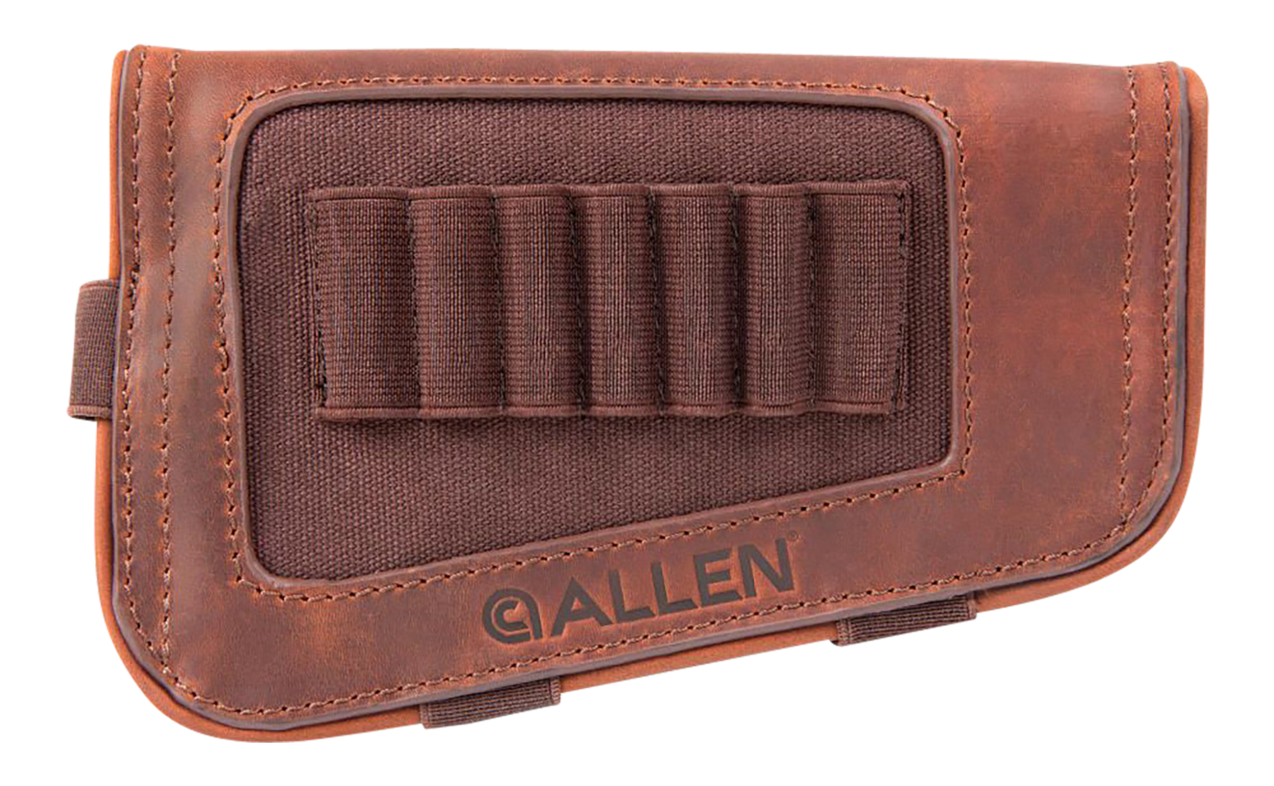 Allen New Castle Brown Leather 7rd Rifle Buttstock Cartridge Carrier
