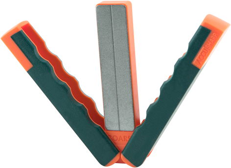 Accusharp 077C Diamond Paddle Folding Fine, Coarse Diamond Sharpener Gray/Orange Overmolded Rubber Handle