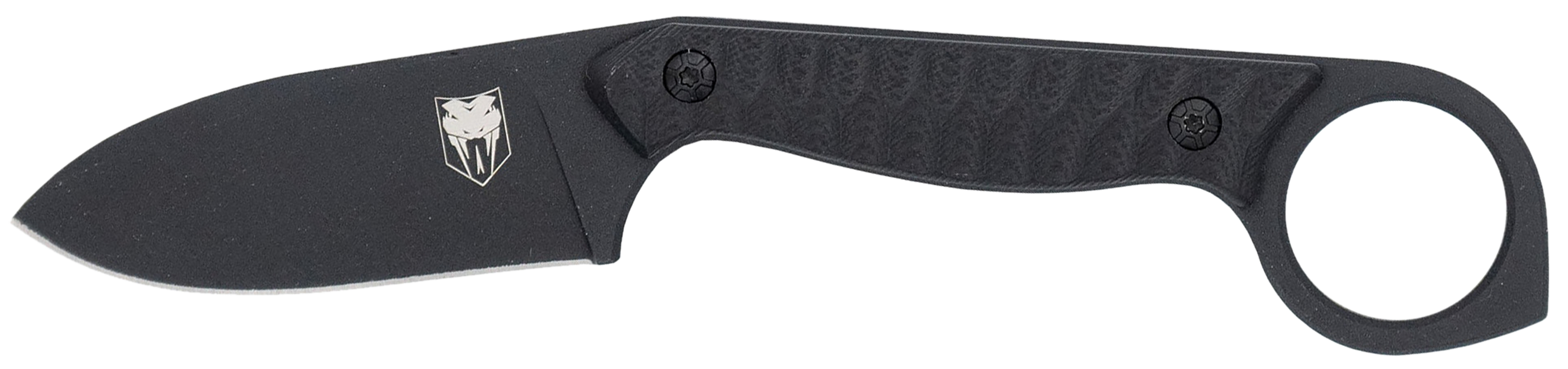 CobraTec Knives Wolfteeth EDC Fixed Knife Drop Point Black - Sharp Drop Point Blade, Designed for Everyday Carry and Outdoor Activities - CTWLTBLK