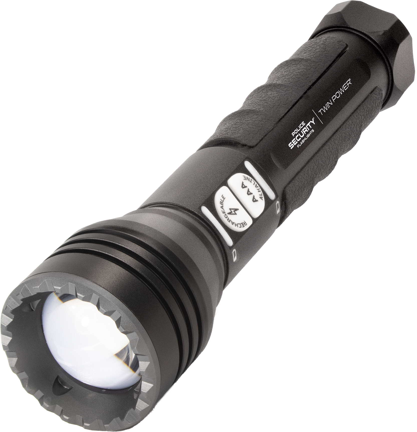 Police Security Twin Power Long Throw Flashlight