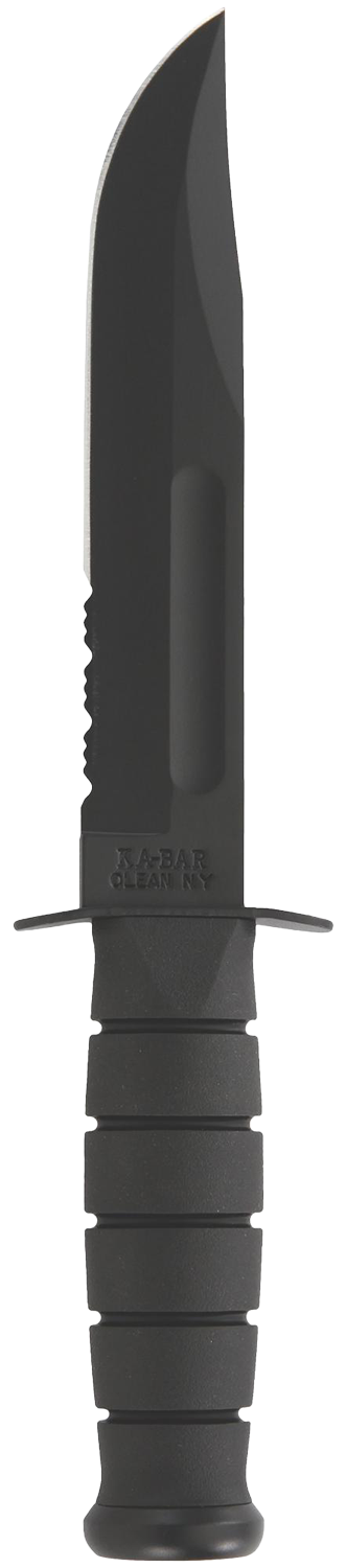 Ka-Bar Full-Size Fighting Utility Knife Black 7 Partially Serrated