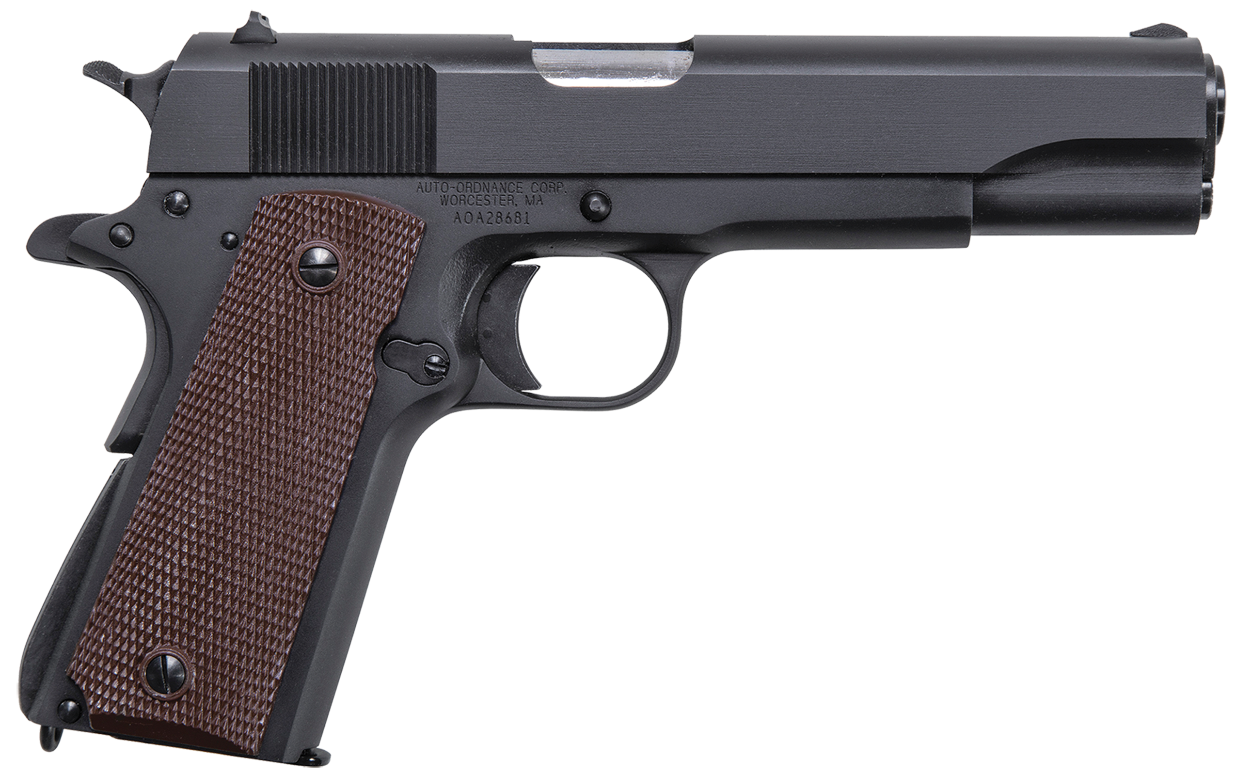 Thompson 1911 Matte Black 45 ACP 7+1 Brown/Black