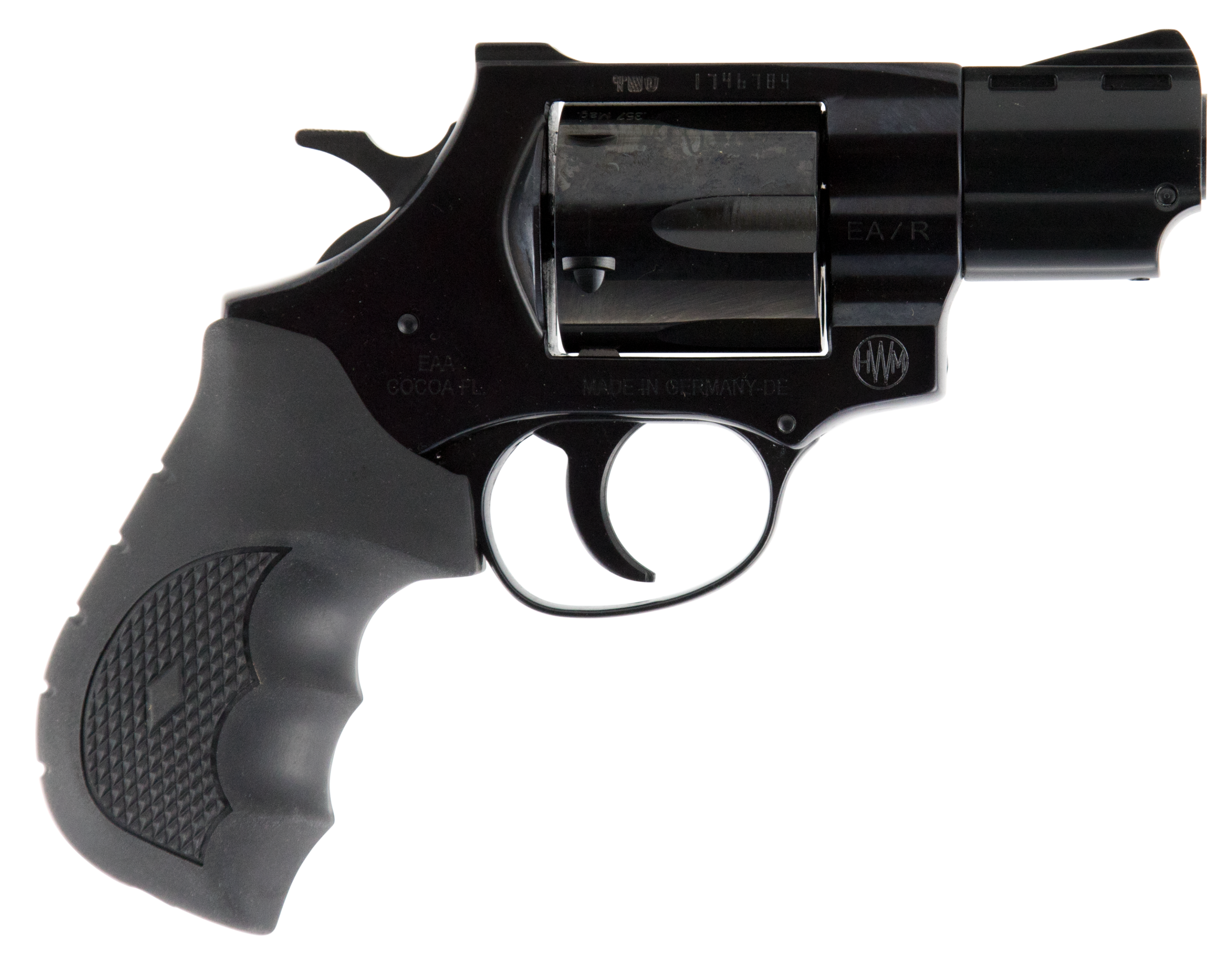 EAA 770130 Windicator  357 Mag 6 Round 2 Blued Steel Black Rubber Grip