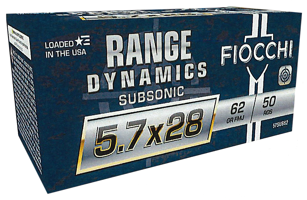 Fiocchi Range Dynamics 5.7x28mm 62 Grain Subsonic FMJ 57SUB62 (Box)