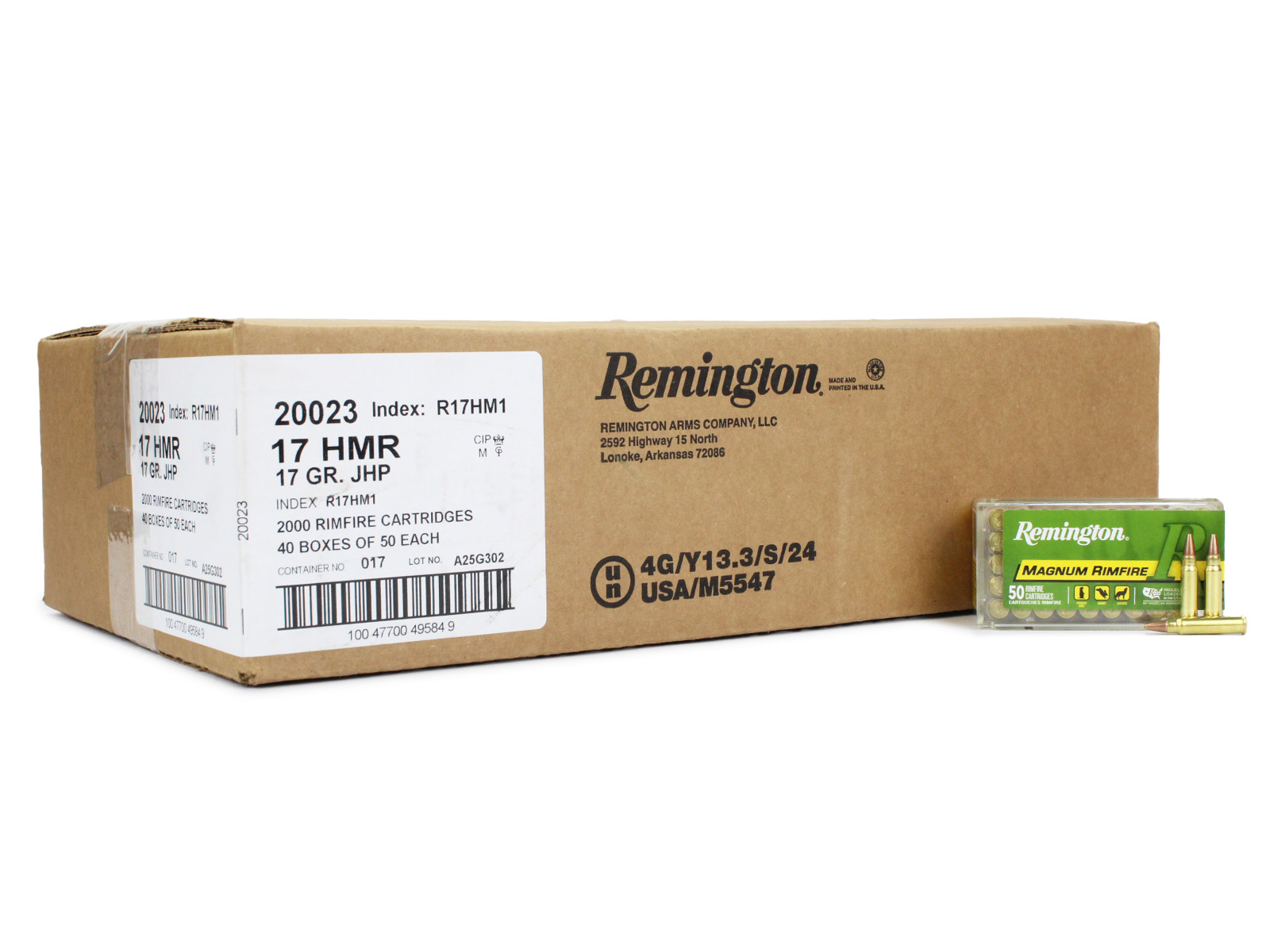 Remington Premier 17 HMR 17 Gr JHP (Case)