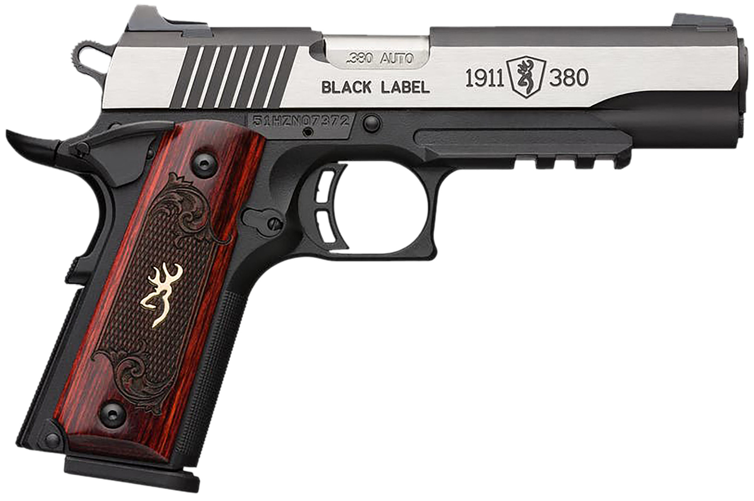 Browning 1911 Black Label Pro .380 ACP - 3.63" Barrel Rail Compact