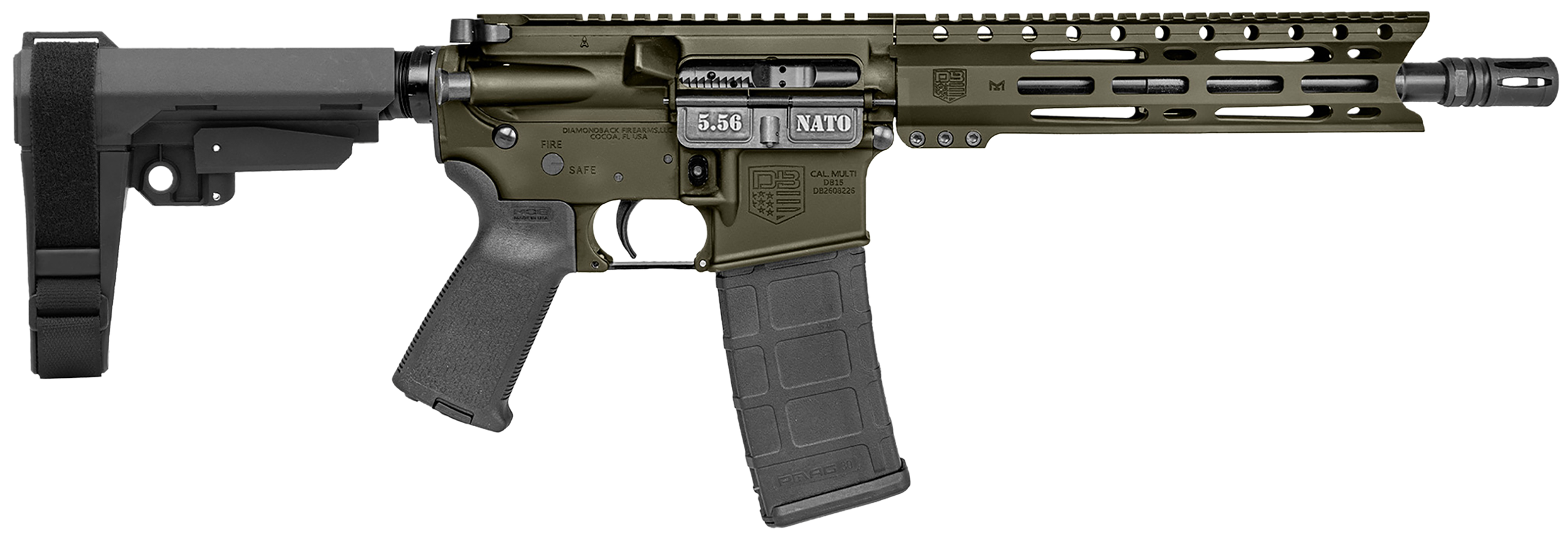 Diamondback DB15 5.56 NATO 10 30+1 (Green Cerakote)