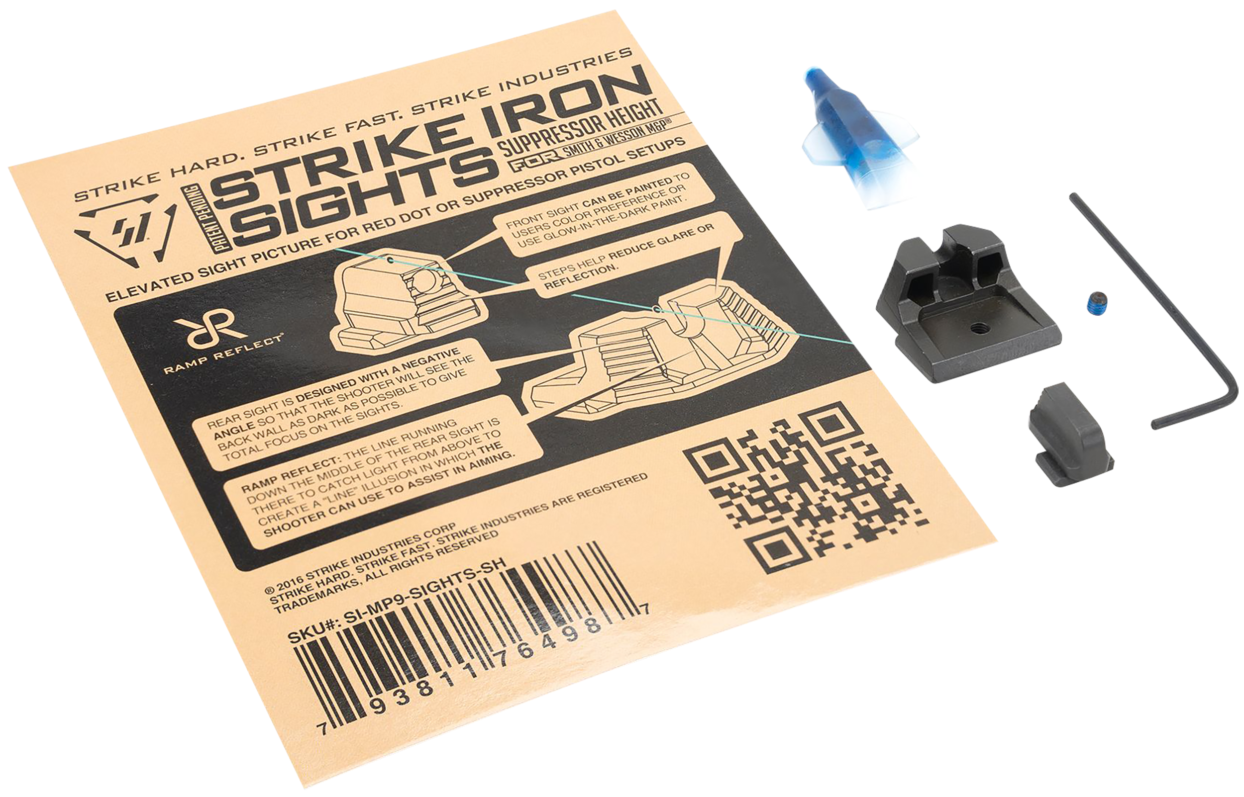 Strike Industries Iron Sights Black Suppressor Height for M&P 2.0
