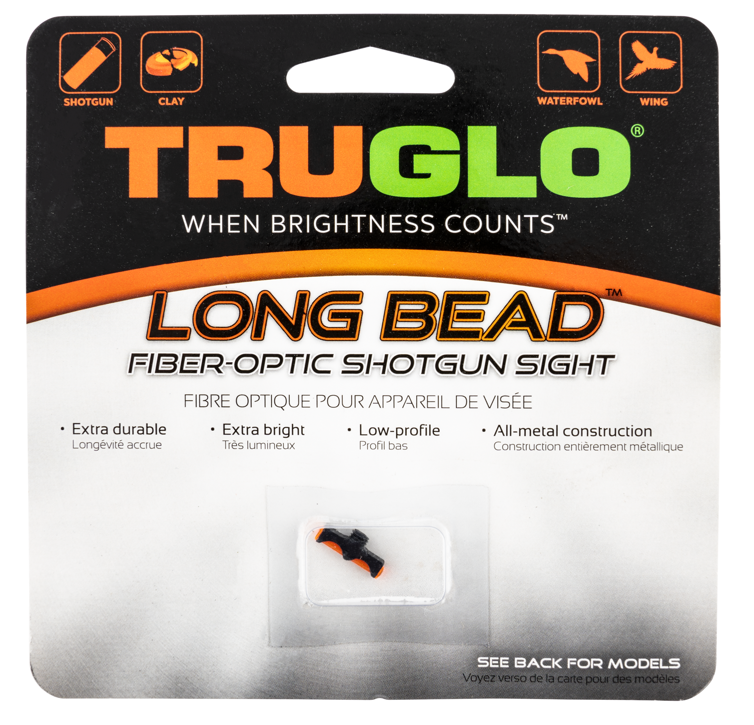 Truglo TG947ARM Long Bead  Metal Universal Shotgun Fiber Optic Red 6-40