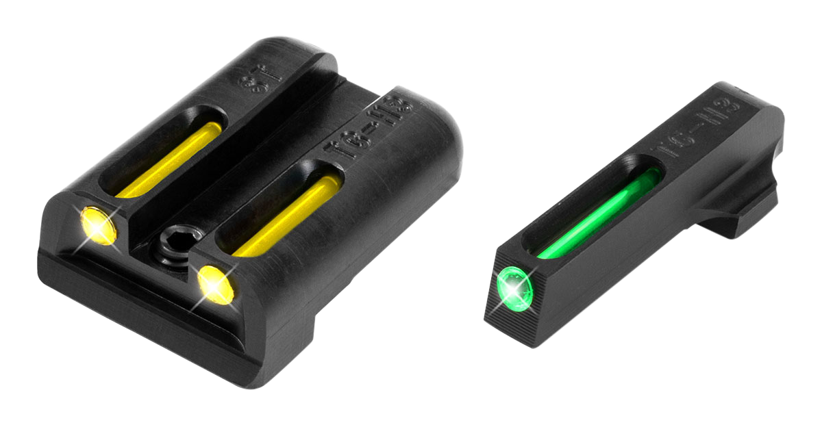 Truglo TG131ST2Y Brite-Site TFO Sig Sauer #6/#8 Tritium/Fiber Optic Green Front Yellow Rear Black