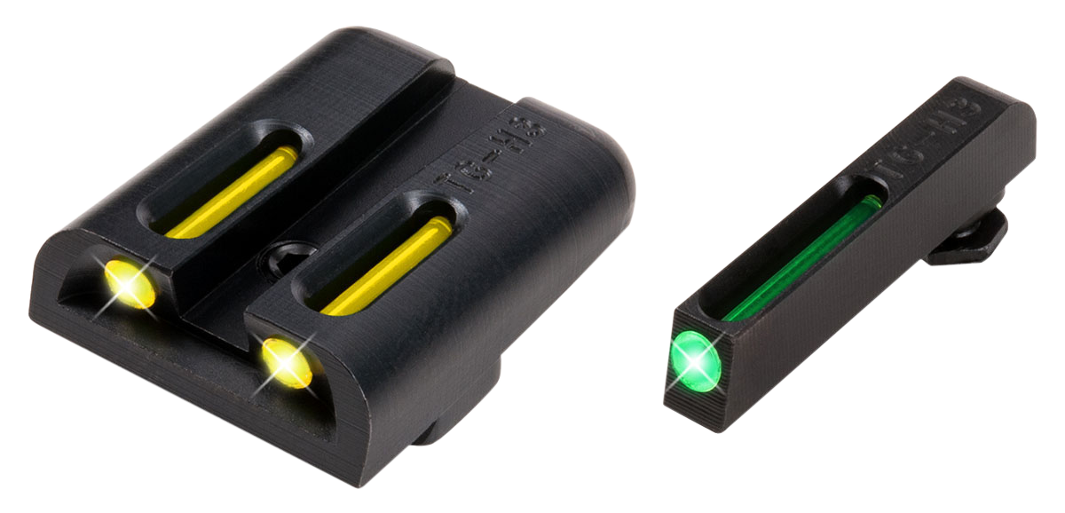 Truglo TG131GT2Y Brite-Site TFO High Set Fits Glock 20/21/29/30/31/32/37 Tritium/Fiber Optic Green Front Yellow Rear Black
