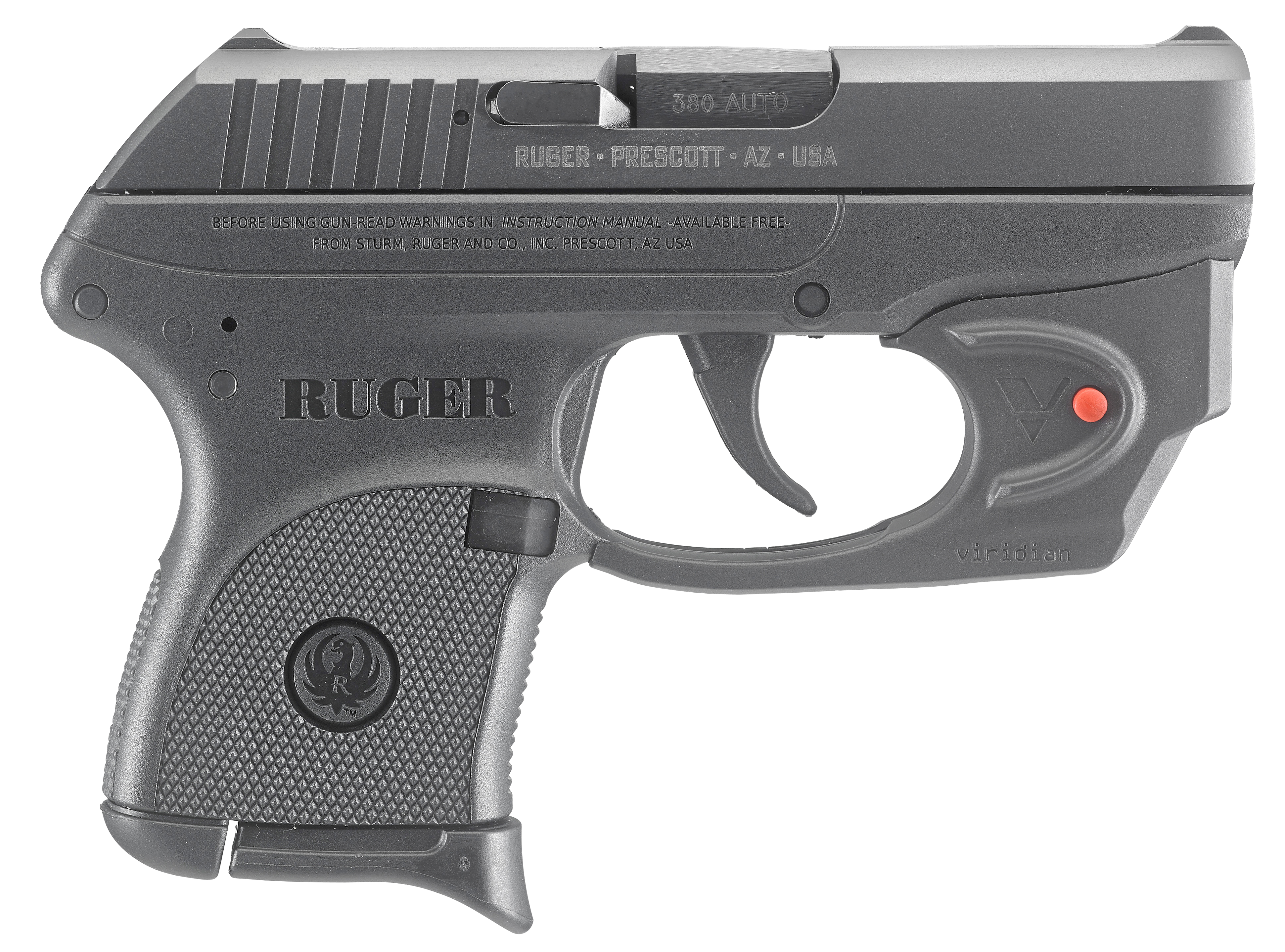 Ruger LCP with Viridian Laser 380 ACP 6+1 Black/Blued