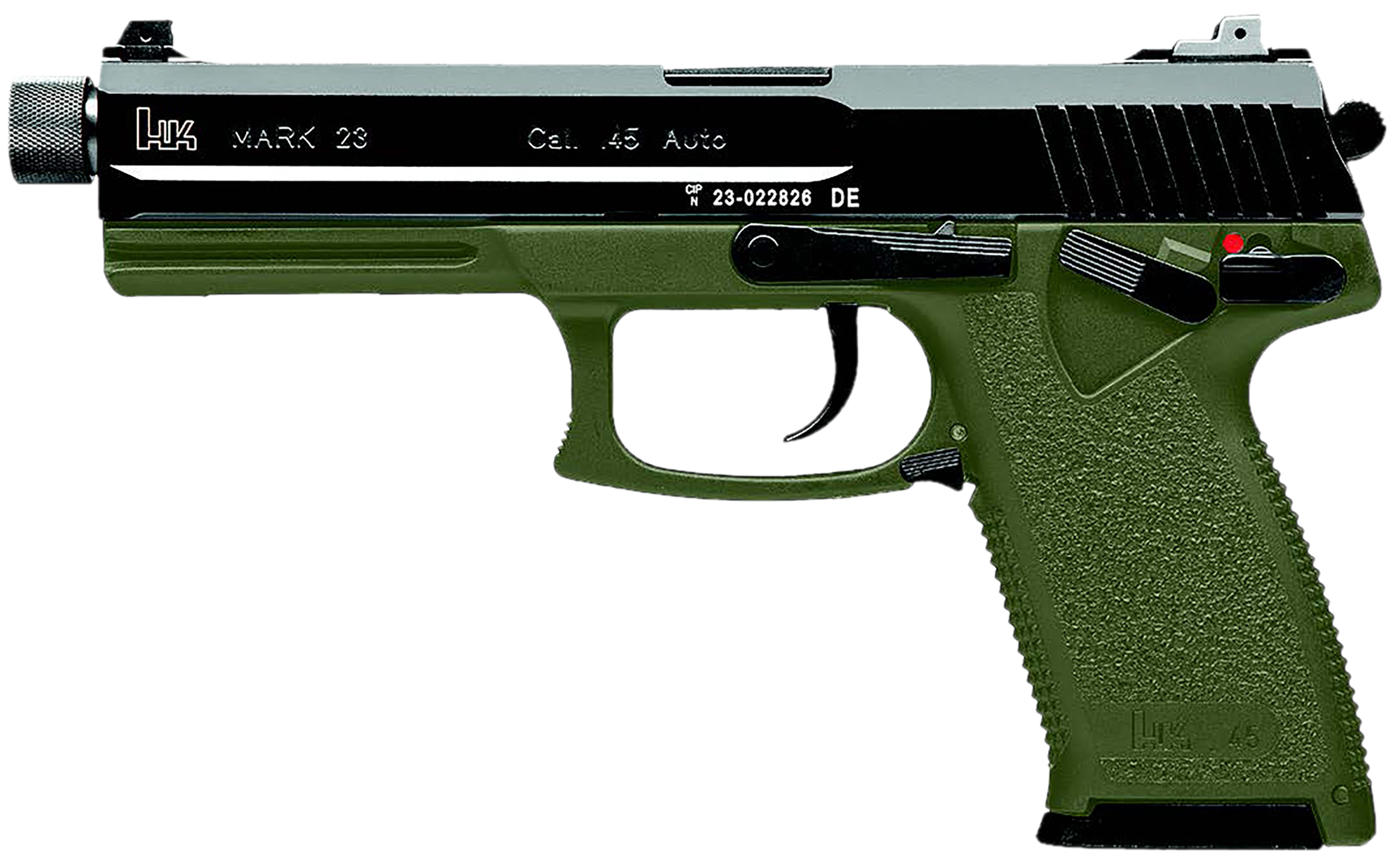 HK(R) - 81001074 - Mark 23 45 ACP 12+1 5.87" Semi-Auto OD Green Pistol