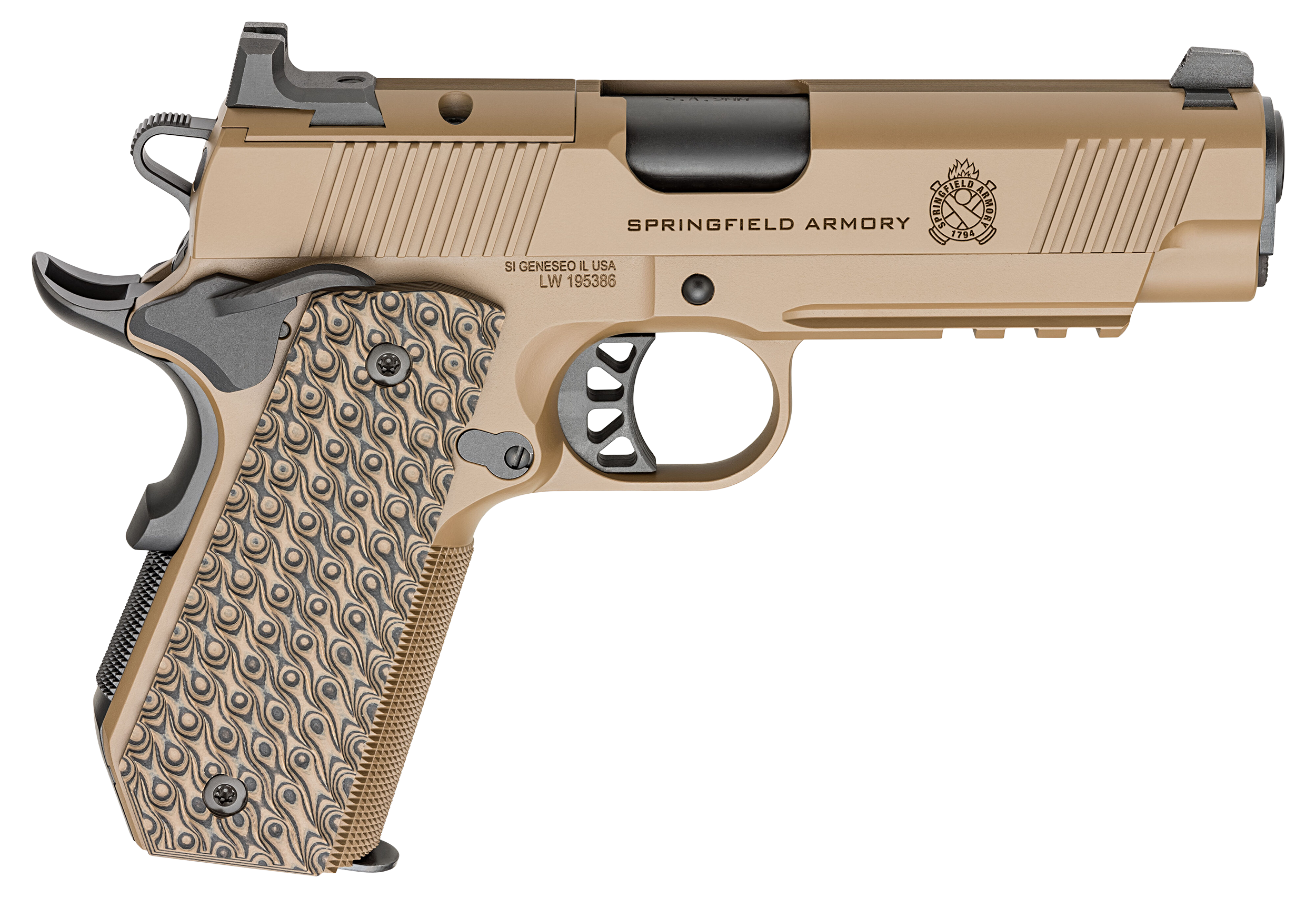 Springfield Armory - PC9127LRCBCCAOS - 1911 TRP AOS 4.25 CC 9mm Luger 4.25 Semi Auto 9+1 Coyote Brown Pistol