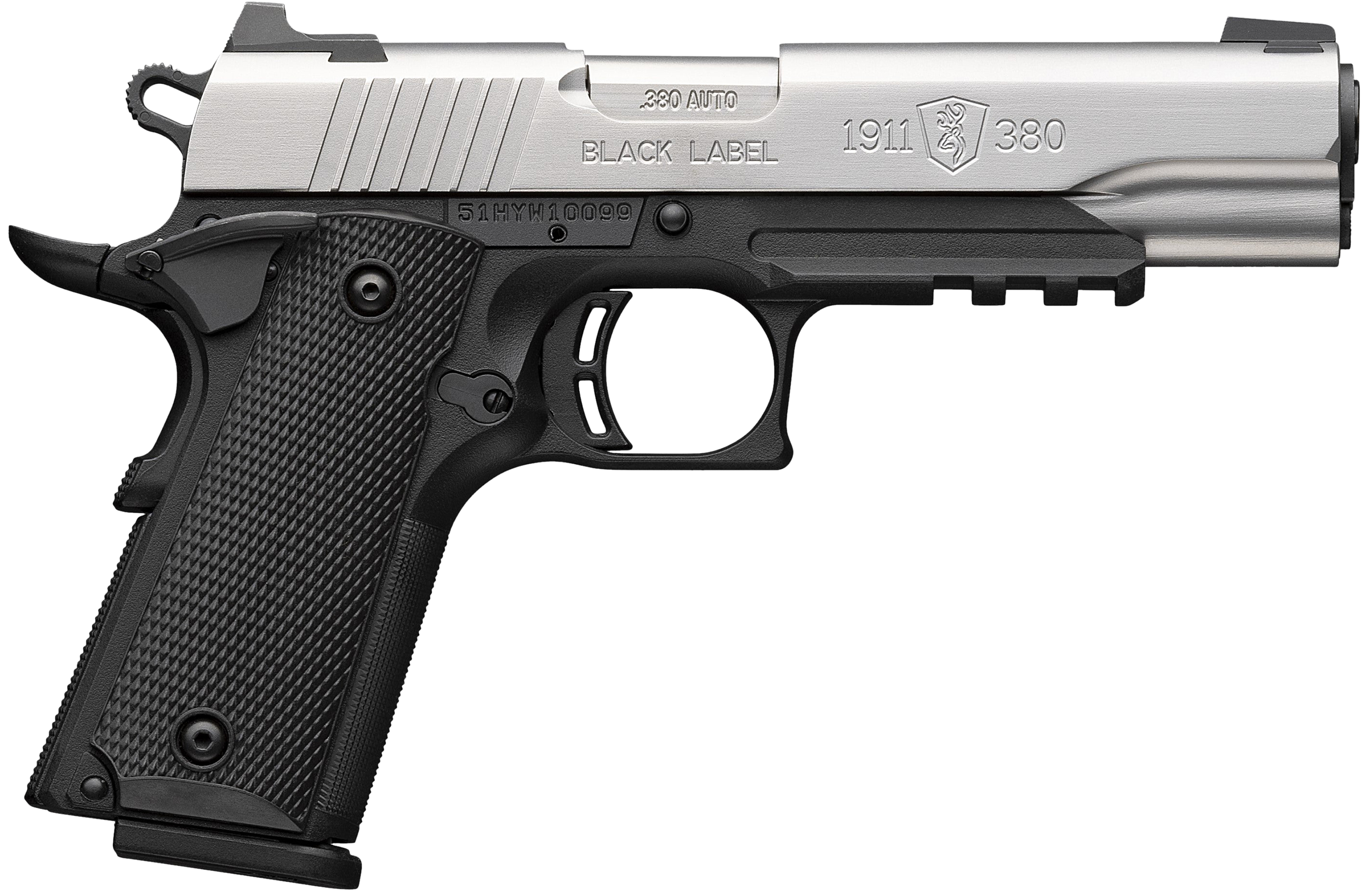 Browning - 051120492 - 1911-380 Black Label Full Size 380 ACP 4.25 Semi Auto 8+1 Black Stainless Pistol