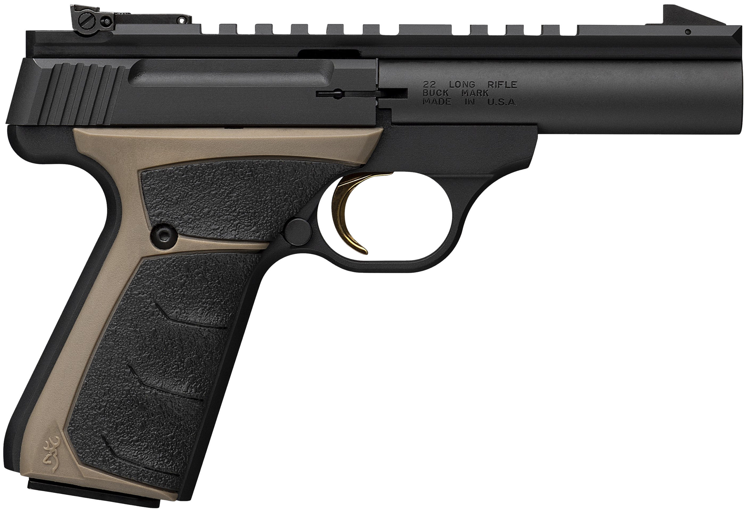 Browning - 051604490 - Buck Mark Field Target Micro 22 LR 4 Semi Auto 10+1 Flat Dark Earth Black Pistol