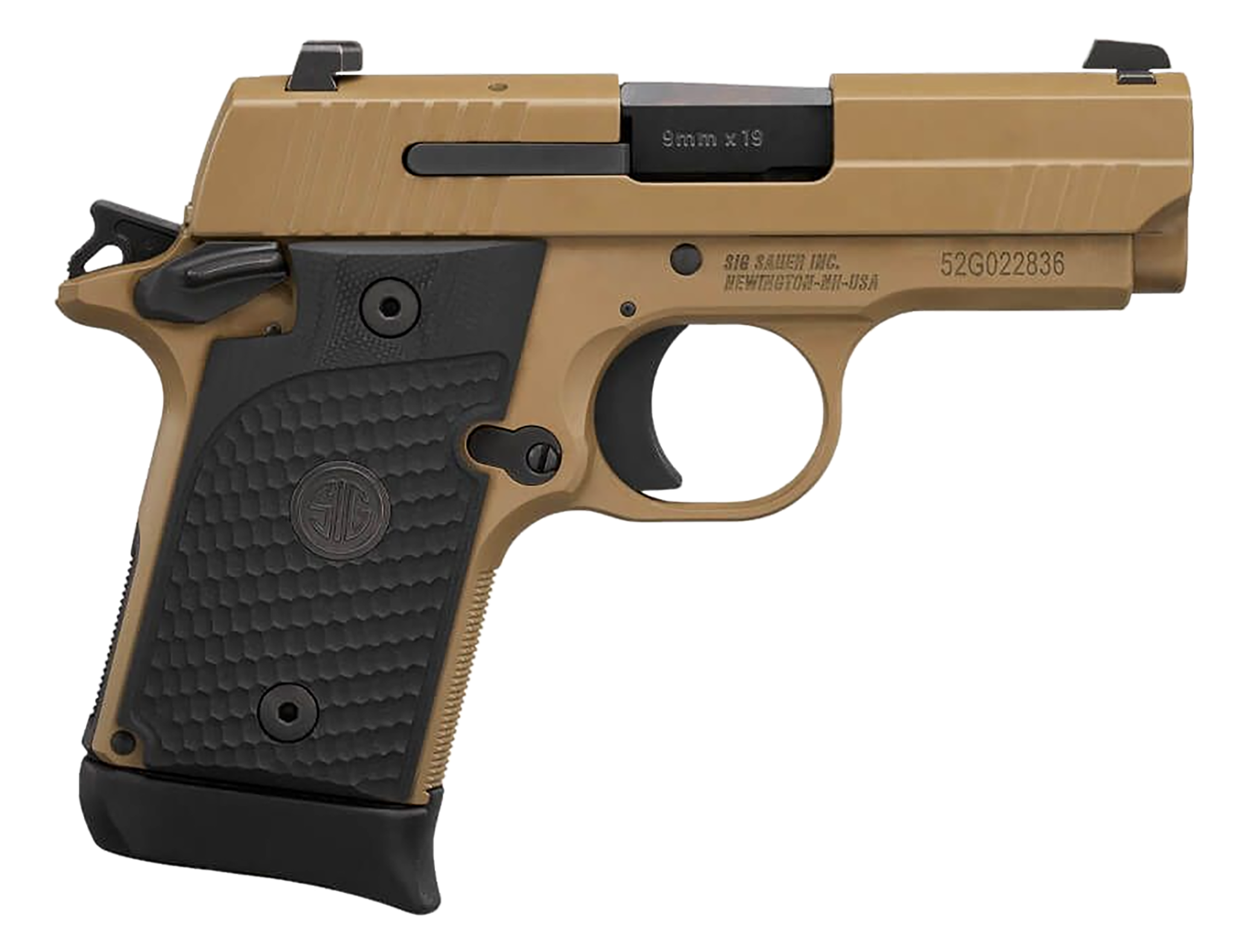 SIG SAUER(R) - 9389ESCPNAMBI - P938 Emperor Scorpion 9mm Luger 3.5" Single Action 7+1 Flat Dark Earth/Black Pistol