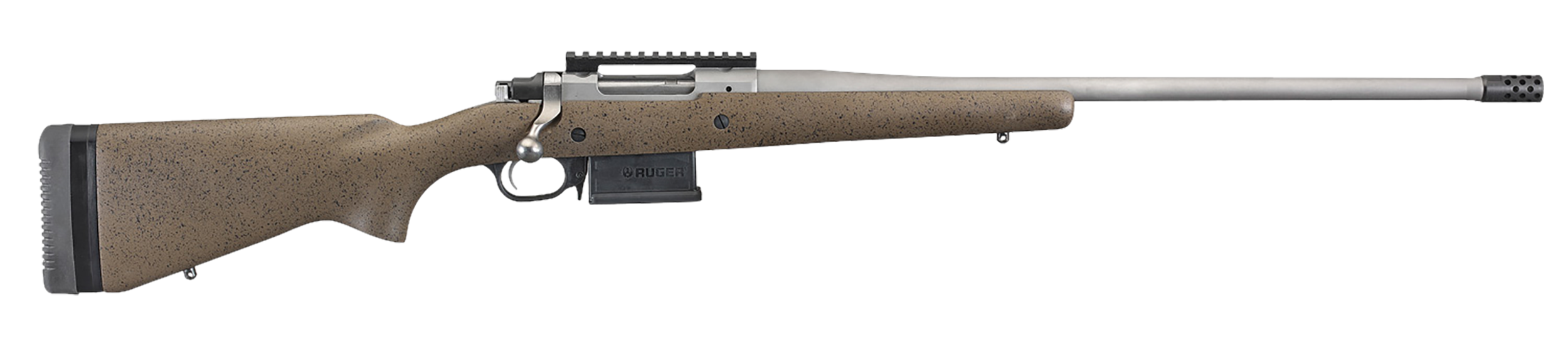Ruger(R) - 47198 - Hawkeye Long-Range Hunter 6.5 Creedmoor 22" Bolt 5+1 Matte Stainless Black Speckled Brown Right Hand Rifle