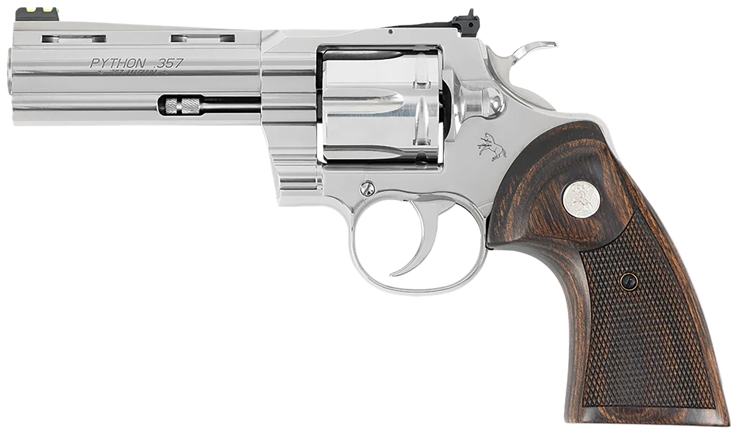 Focolt Python 357 Magnum 4.25 Inch Stainless Steel with Adjustable Walnut Green Sight