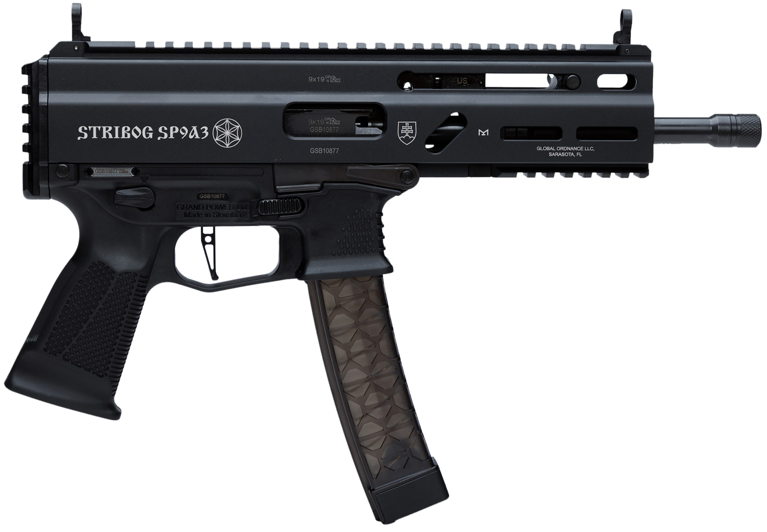 Standard Manufacturing SP9A3 Stribog 9mm 8 30+1 Black Aluminum