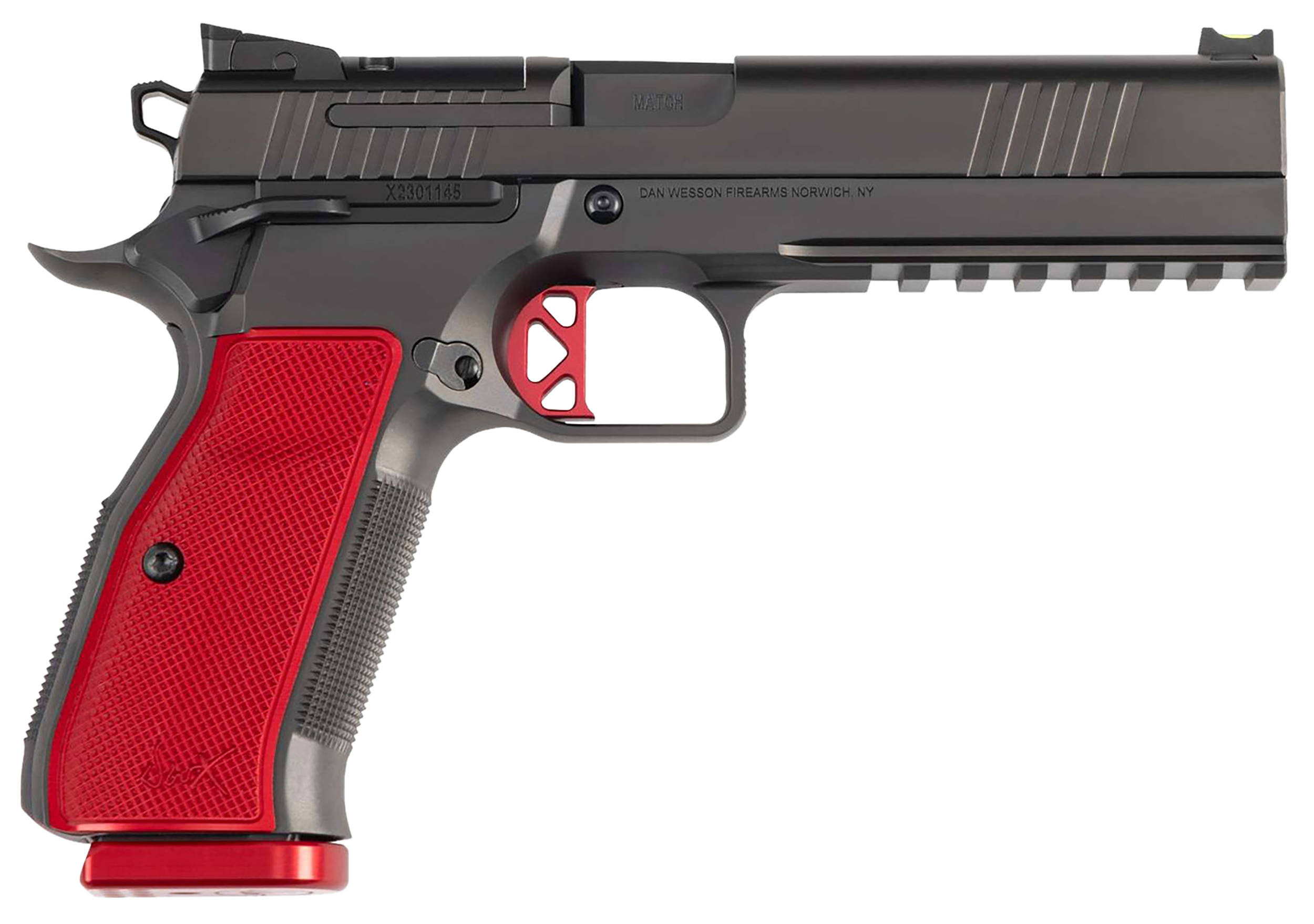 Dan Wesson DWX 9mm 4.95 19+1 Black Red Grip
