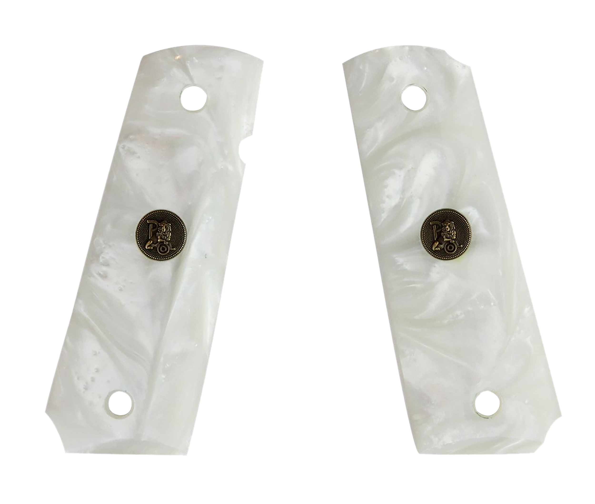 Pachmayr Custom Series Grips for 1911 Government, Commander Smooth White Pearl