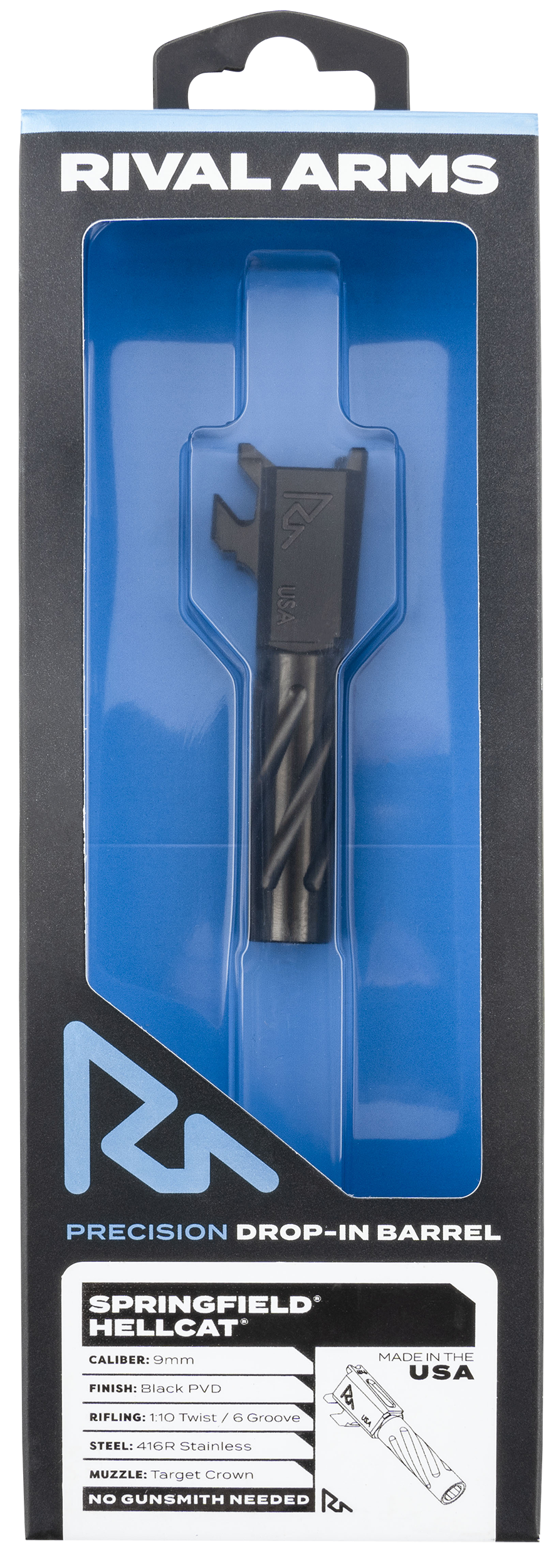 Springfield Hellcat Rival Arms V1 Black Barrel - Precision and Performance Enhanced - RA-RA20H101A