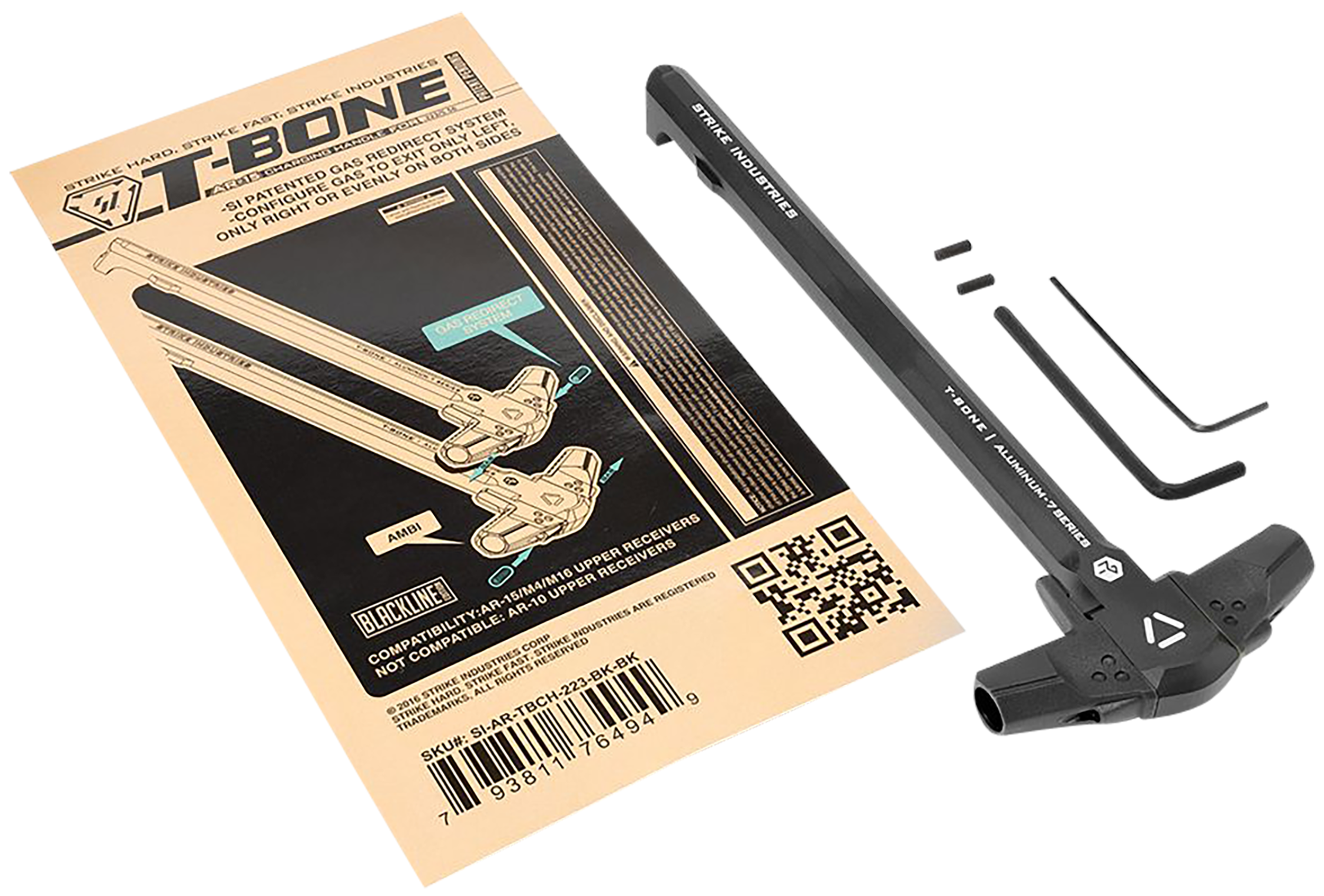 Strike Industries T-Bone Charging Handle Black AR15