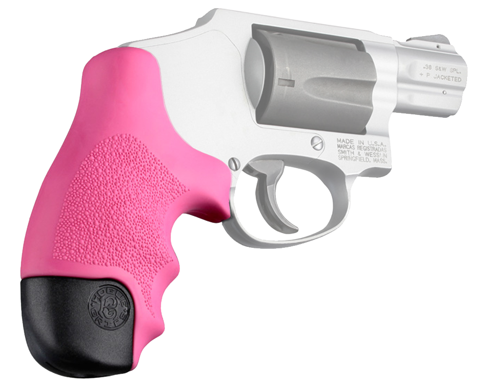 Hogue Tamer Grip for S&W J Frame Round Butt Centennial/Polymer Bodyguard Revolvers, Pink - 60027