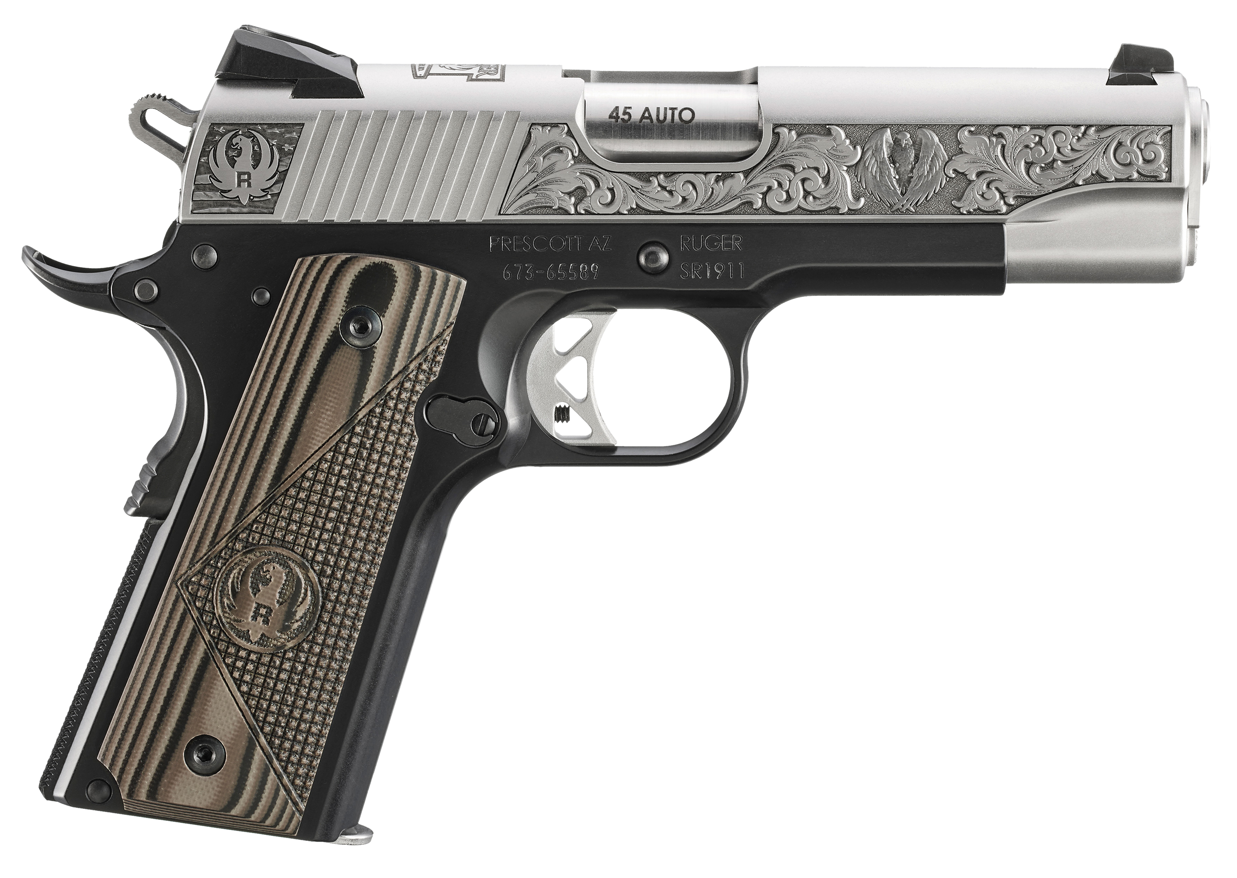 Ruger(R) - 16703 - SR1911 Prescott AZ Edition 45 ACP 7+1 4.25" Semi-Auto Stainless Black Pistol