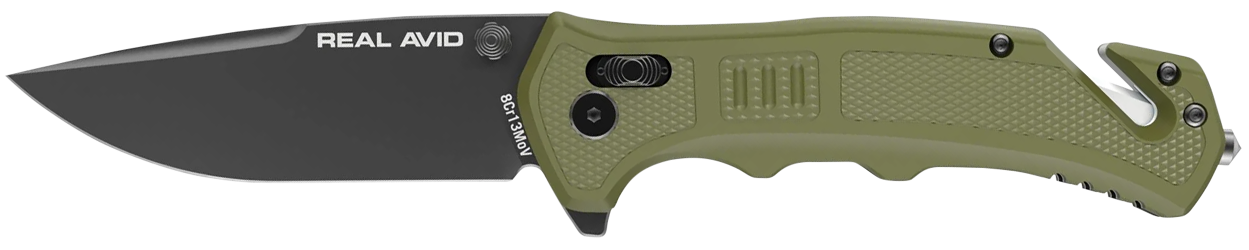 Rav-4 Drop Point Folding Carry Knife W/Strap Cutter - Rav-4 Drop Point Folding Carry Knife W/Strap Cutter Odg