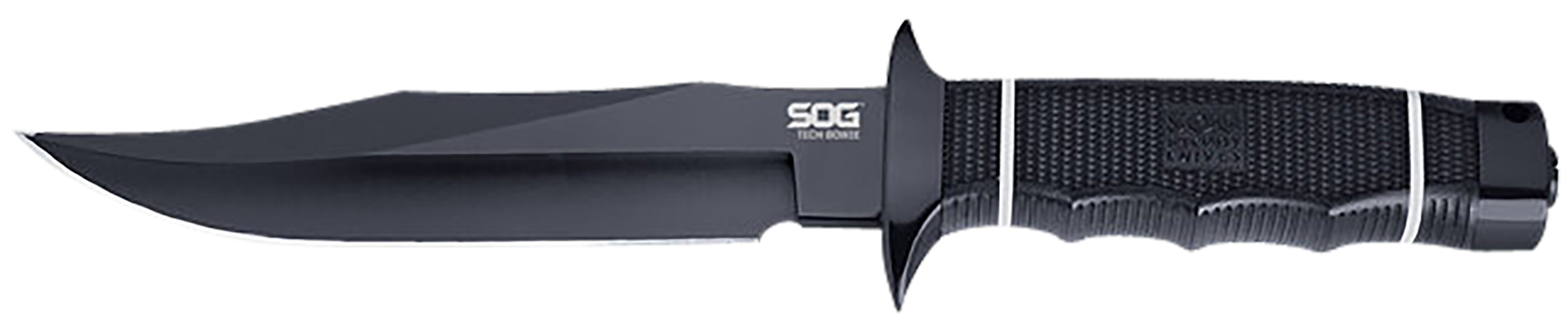 SOG Tech Bowie Black TiNi Kraton Handle Knife
