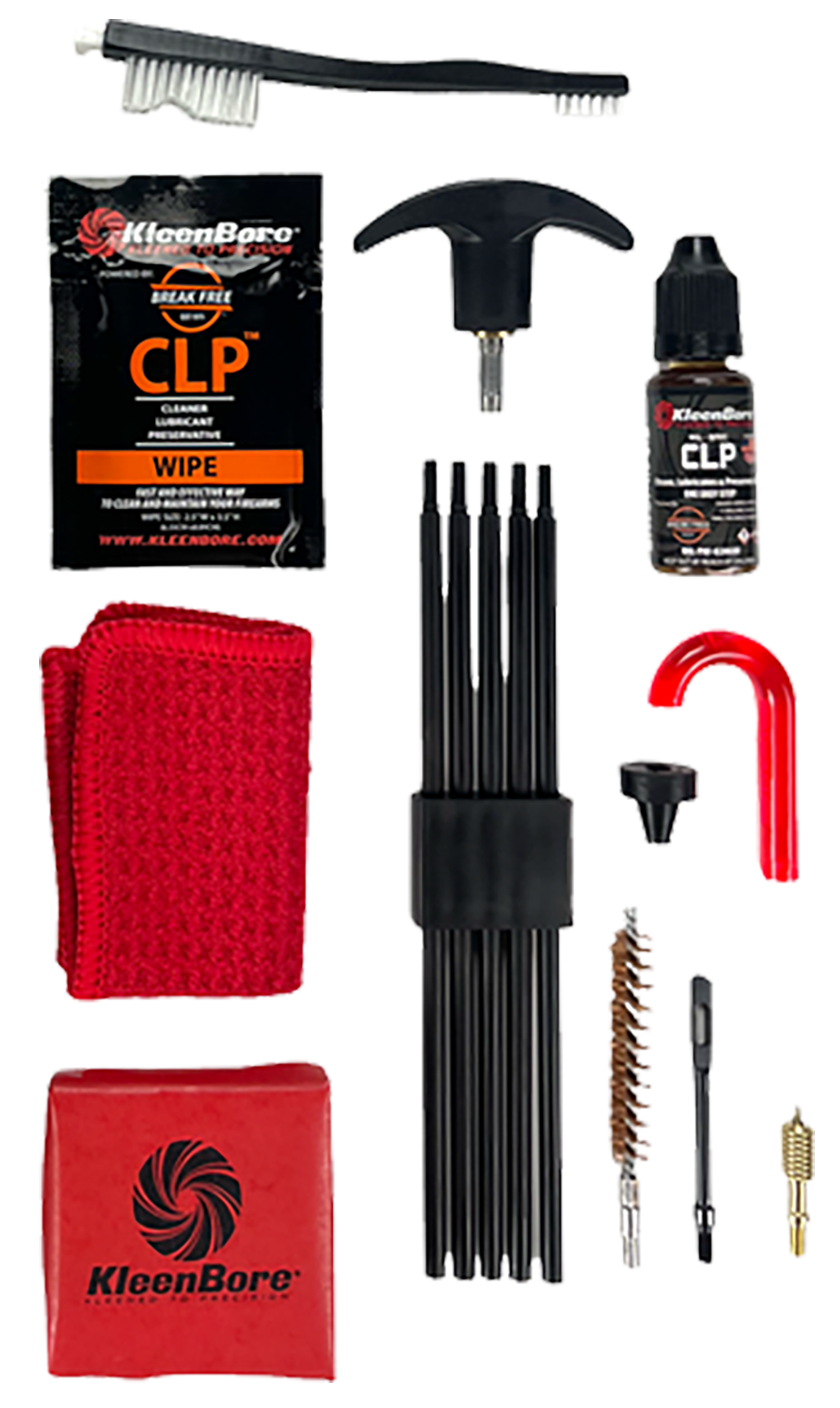 Kleen-Bore Kwik Kleen Gun Cleaning Kit Red / Black for 9mm / .35cal Rifles with Thread Pattern: 8-32