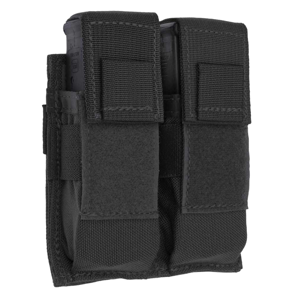 TACSHIELD (MILITARY PROD) T3602BK Universal Double Pistol Mag Pouch Black 1000D Nylon