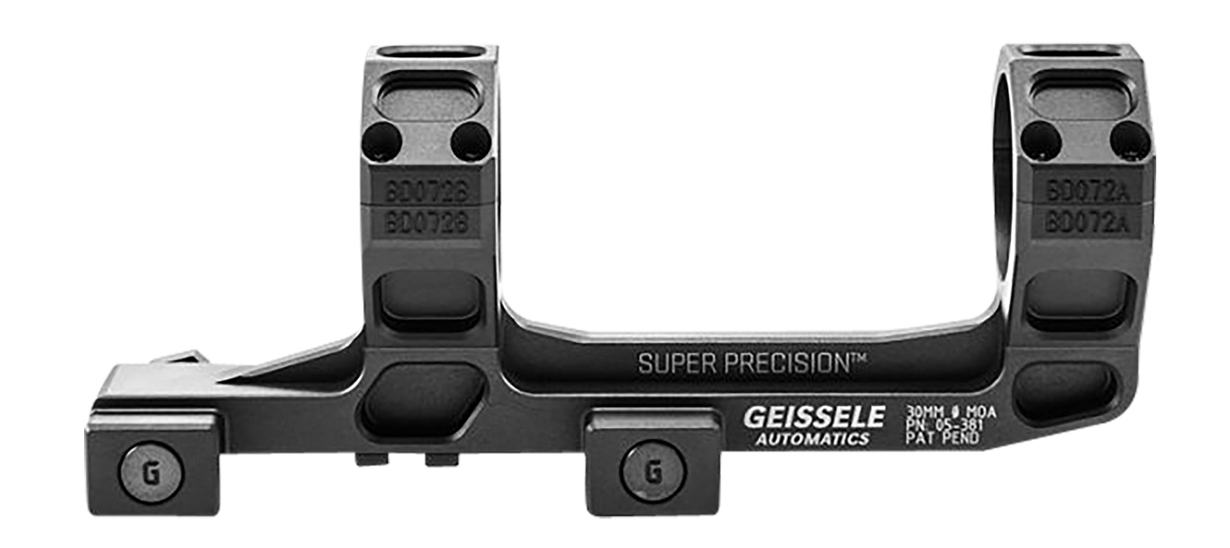 Geissele Automatics 30mm 0 Moa Extended Ar-154/m4 Mount Matte Black