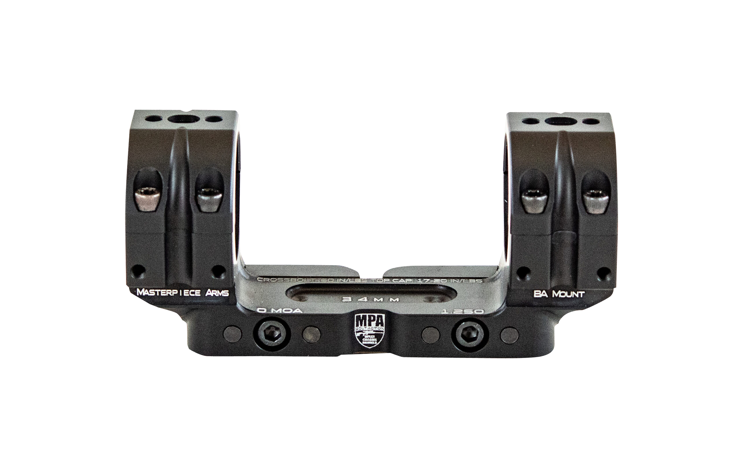MPA 1.125 Inch 0 MOA Black Scope Mount BA 1-PC 30MM