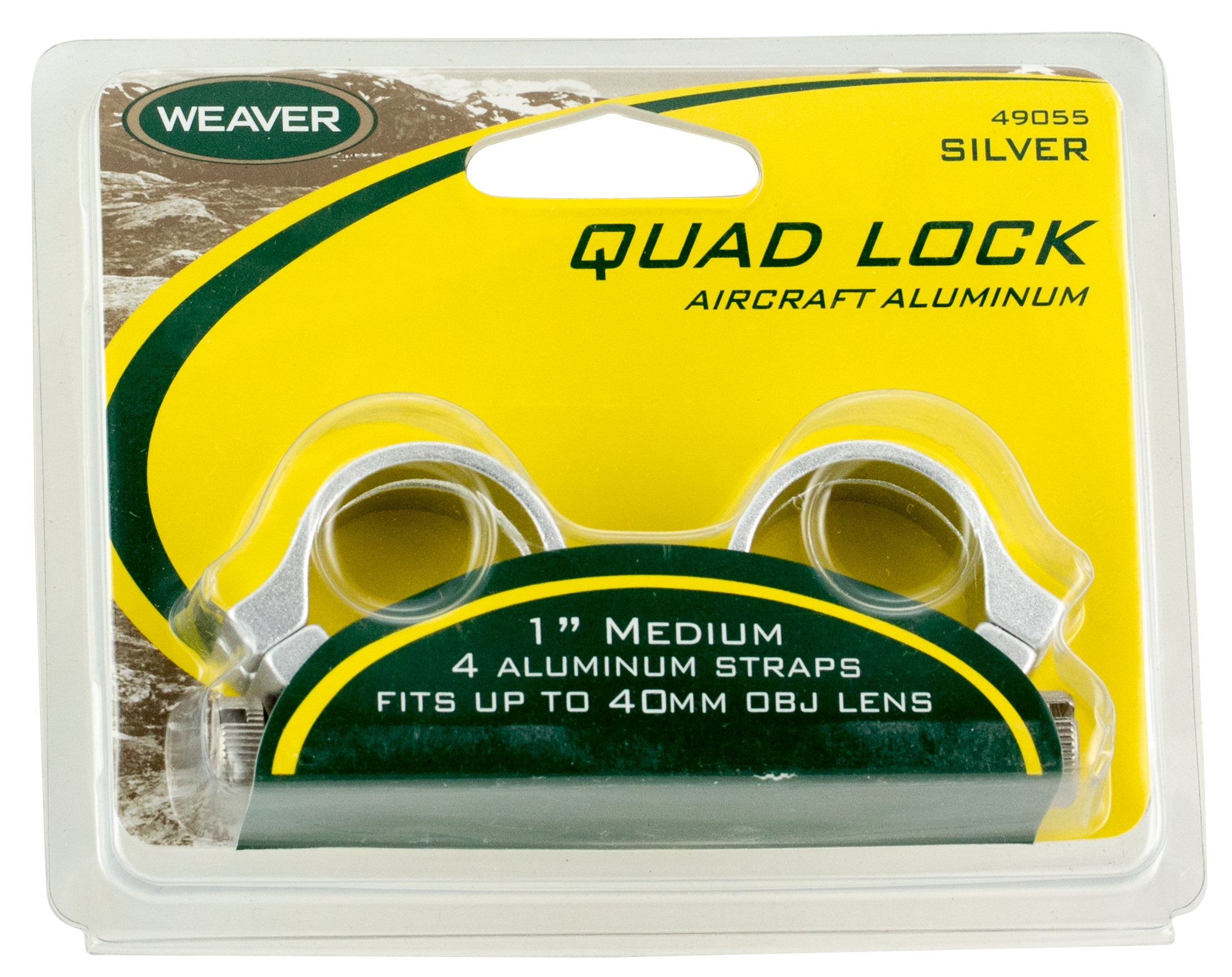 Weaver Mounts 49055 Quad Lock Quick Detach 1 Medium Silver