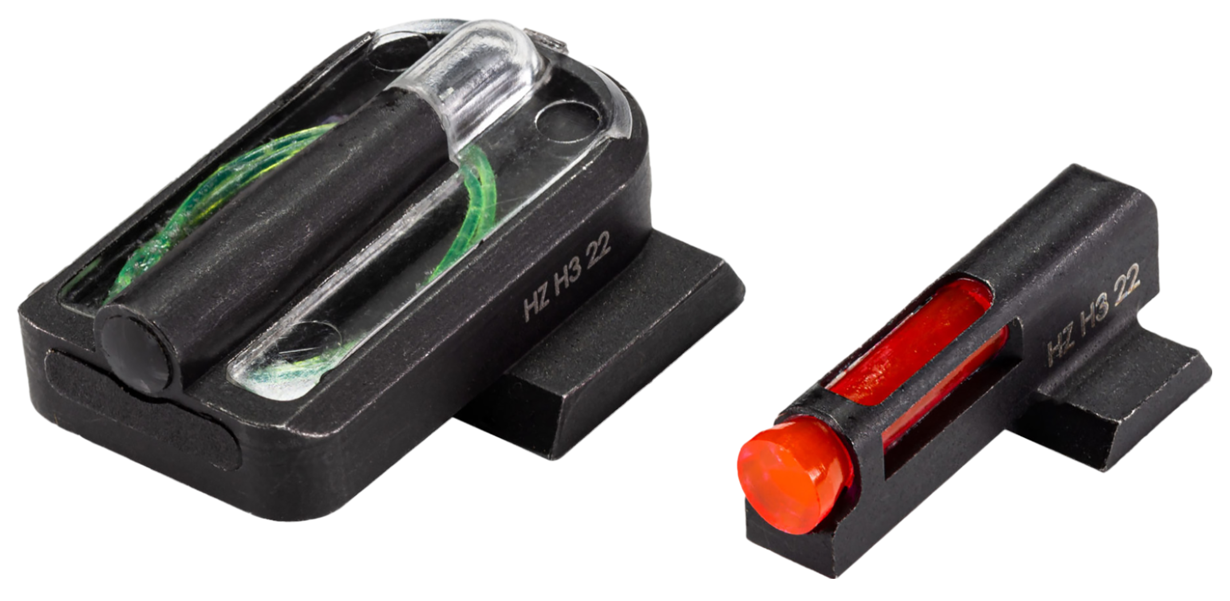 HiViz MPFD21 FastDot  H3 Sight Set for S&W M&P Red Fiber Optic Front Sight-Green Tritium Rear Sight