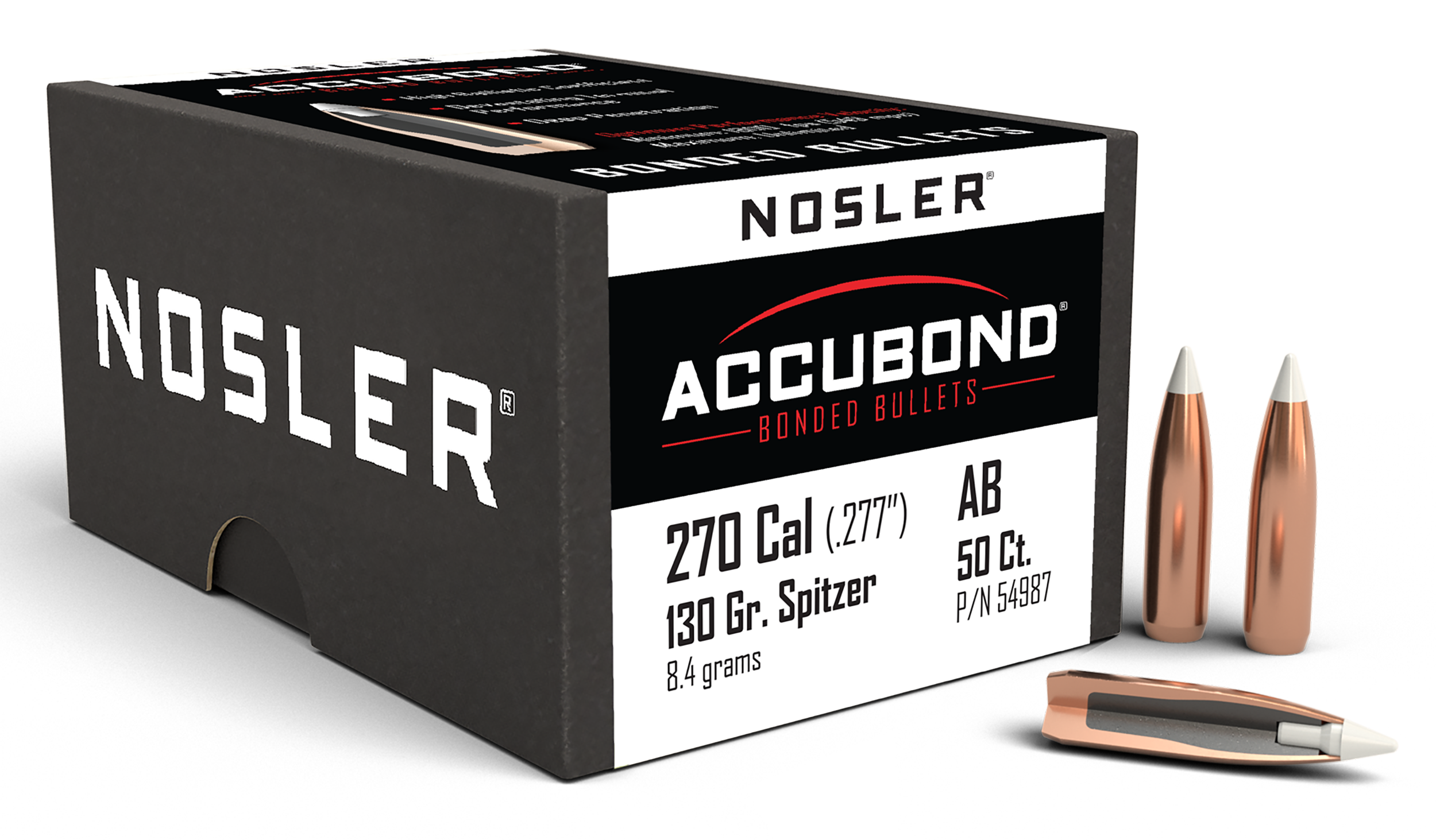 Nosler AccuBond 270 Cal 130gr Spitzer 50/Box