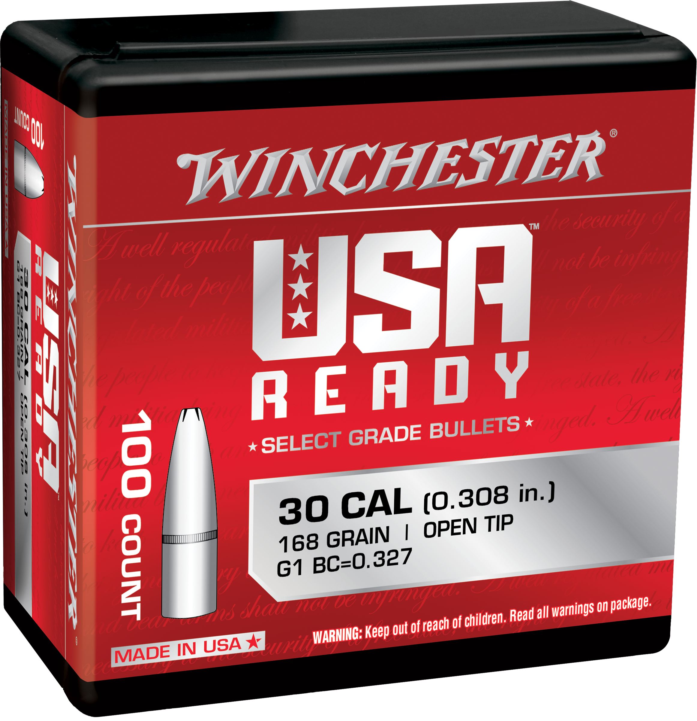 Winchester 308 Caliber 168gr Open Tip Range Ammo 100/box