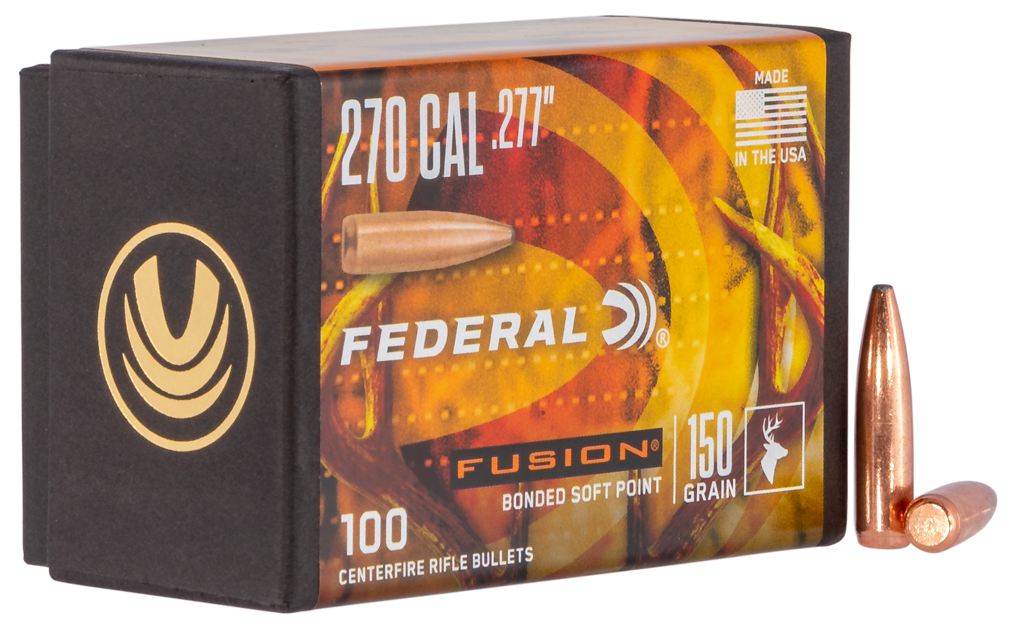 Federal FB277F4 Fusion Component  270 Win .277 150 gr Fusion Soft Point 100 Per Box