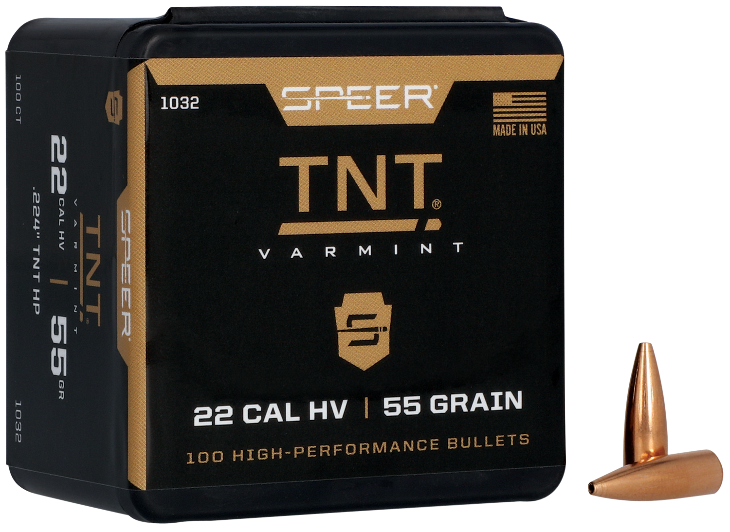Speer Bullet 22cal .224 55gr Hp Tnt