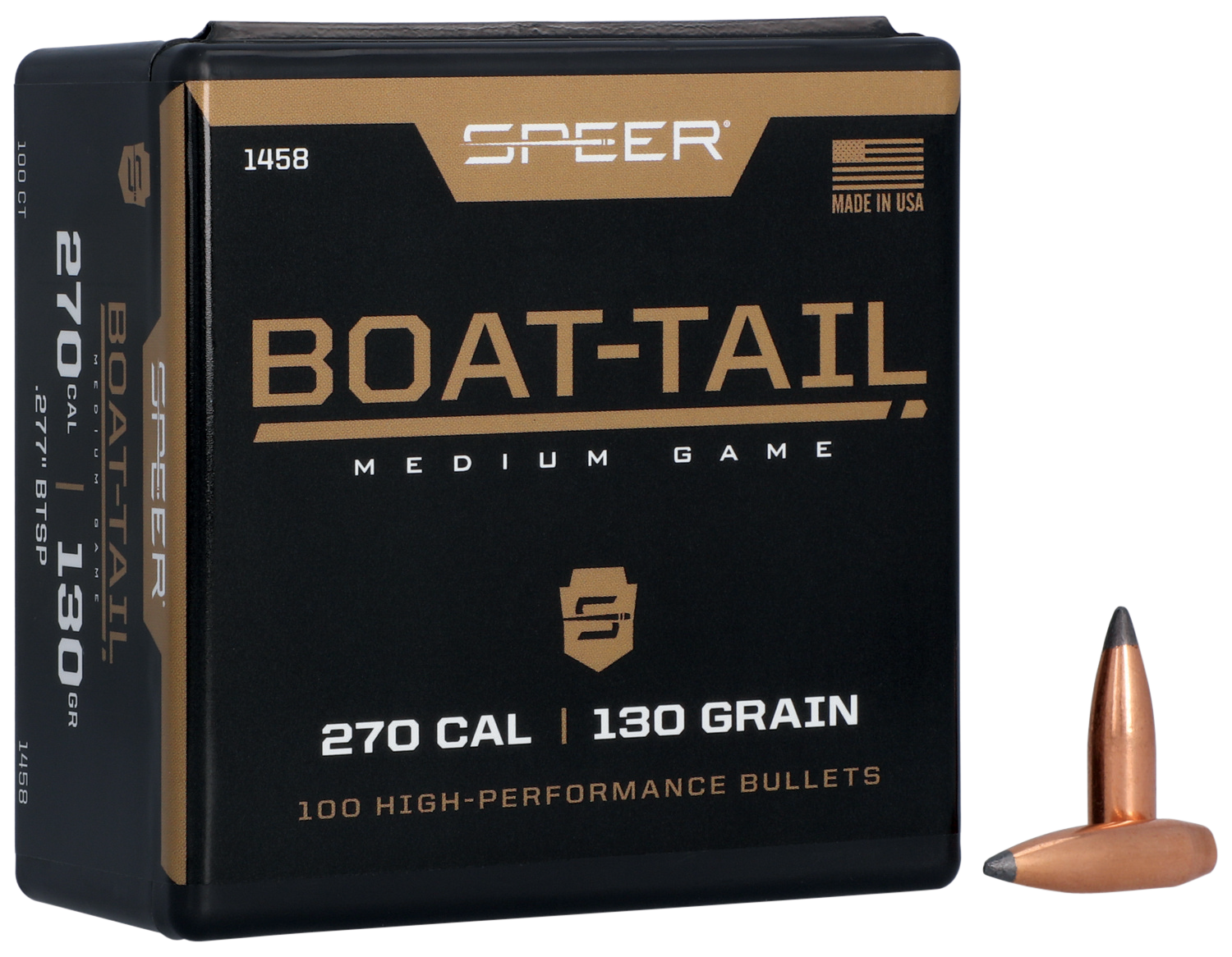 Speer 270 Caliber 130gr Spitzer Boat Tail Hunting Projectiles