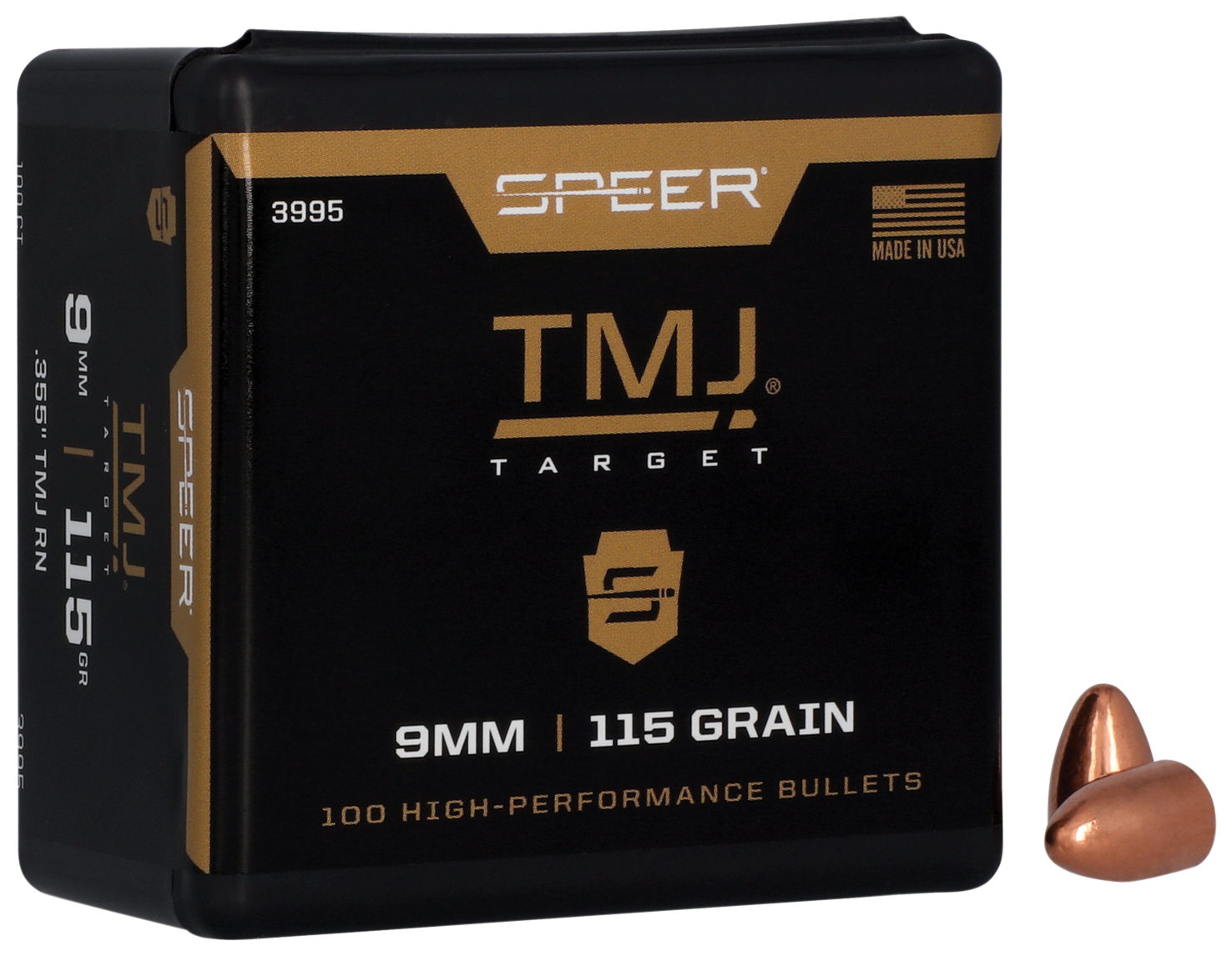 Speer TMJ 9mm 115gr Target Projectiles 100 Count