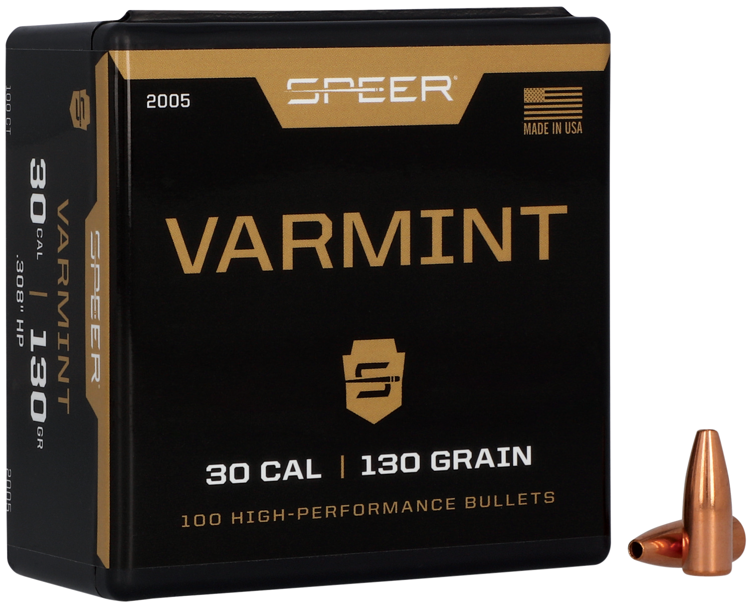 Speer Varmint .30 Cal 130gr Hollow Point Projectiles 100ct