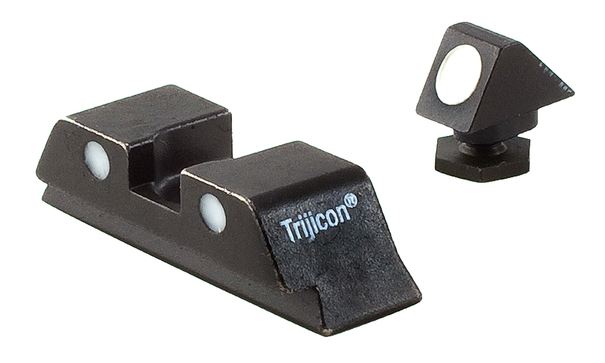Trijicon 600234 Bright & Tough Night Sights  Glock 17, 17L, 19, 22-28, 31-35, 37-39 3 Dot White Front & Rear Black (Including  MOS)