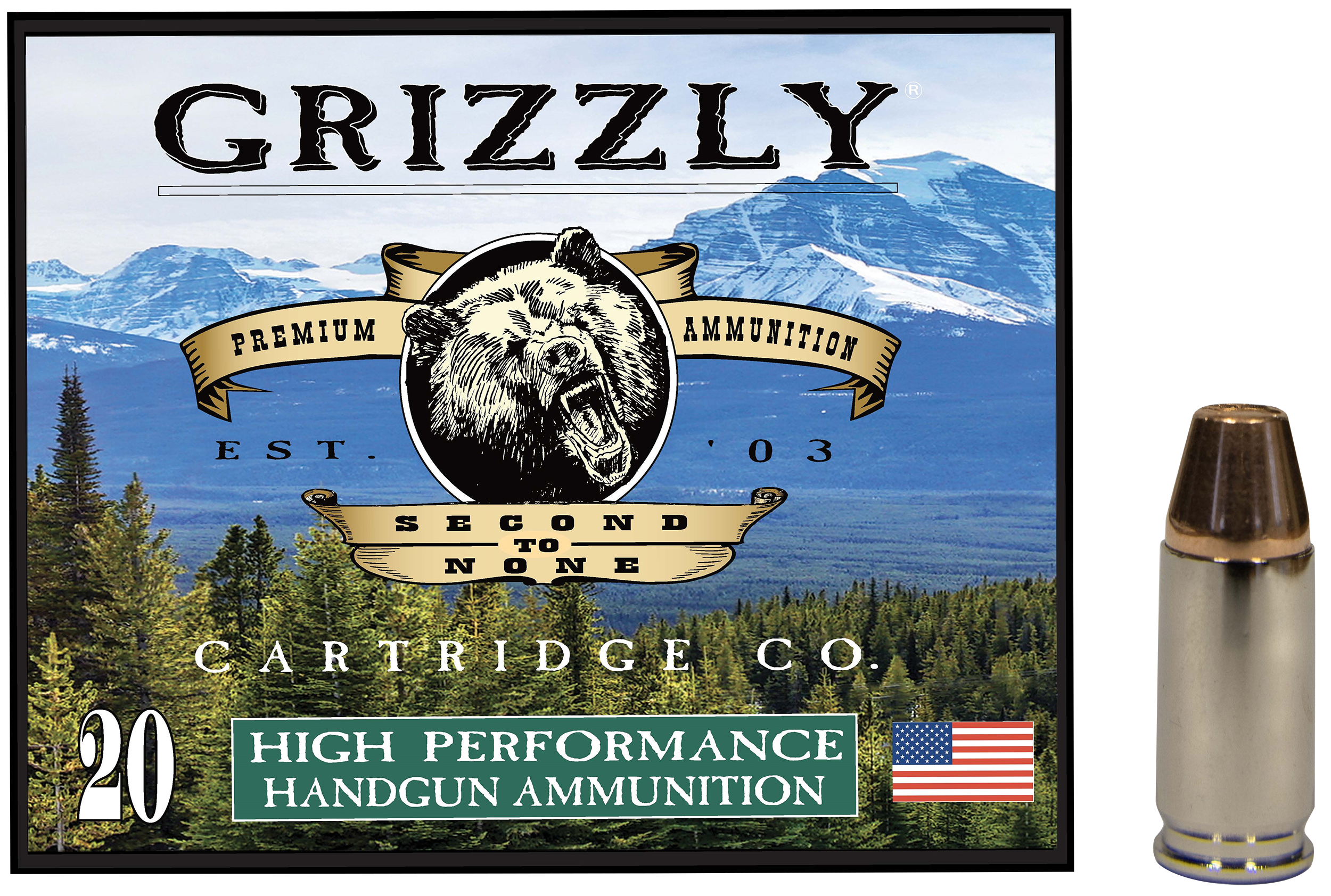 Grizzly 9mm 124gr FMJFP +P Deer Ammo (Box)