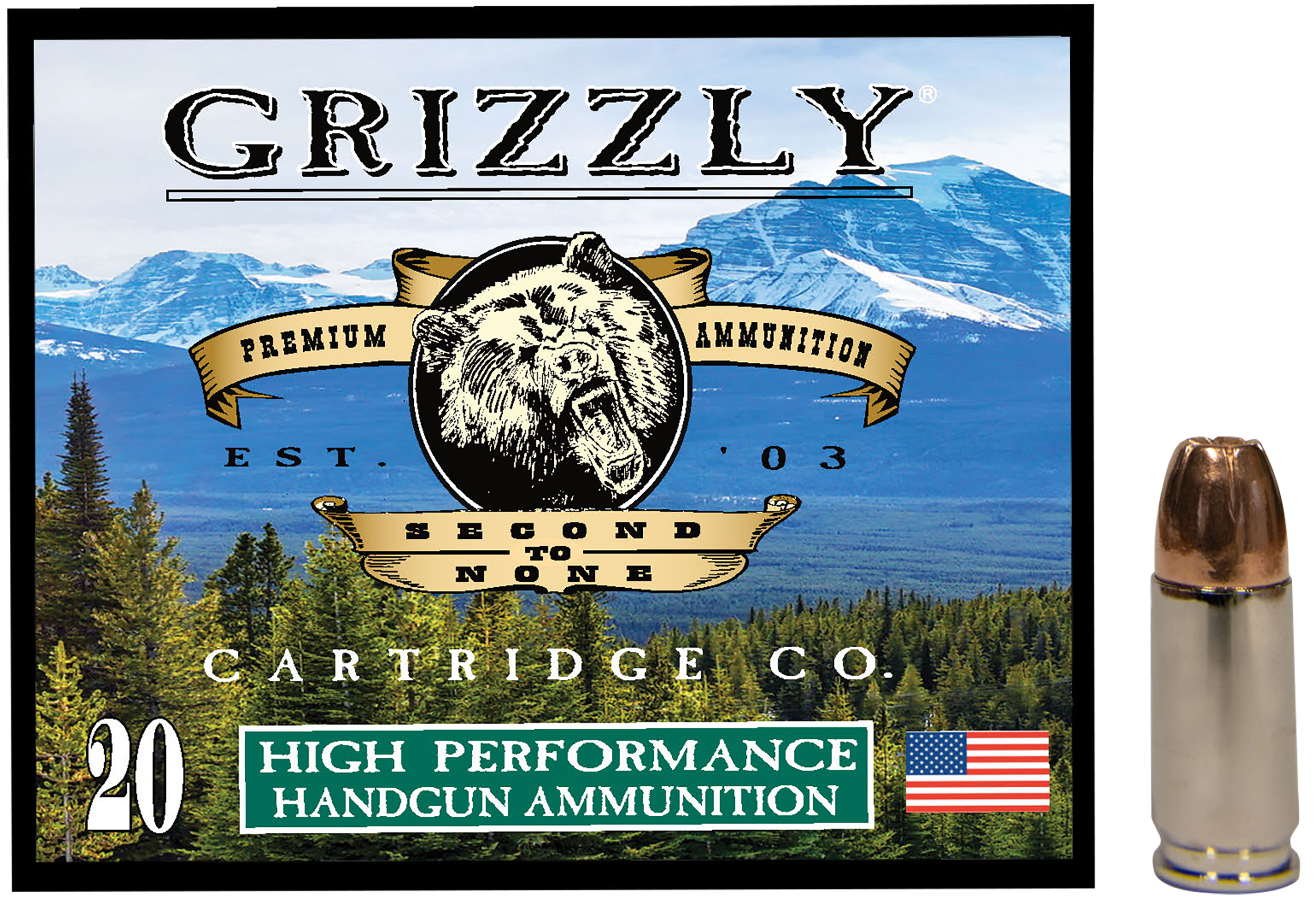 Grizzly 9mm +P 115gr JHP Ammo (Box)